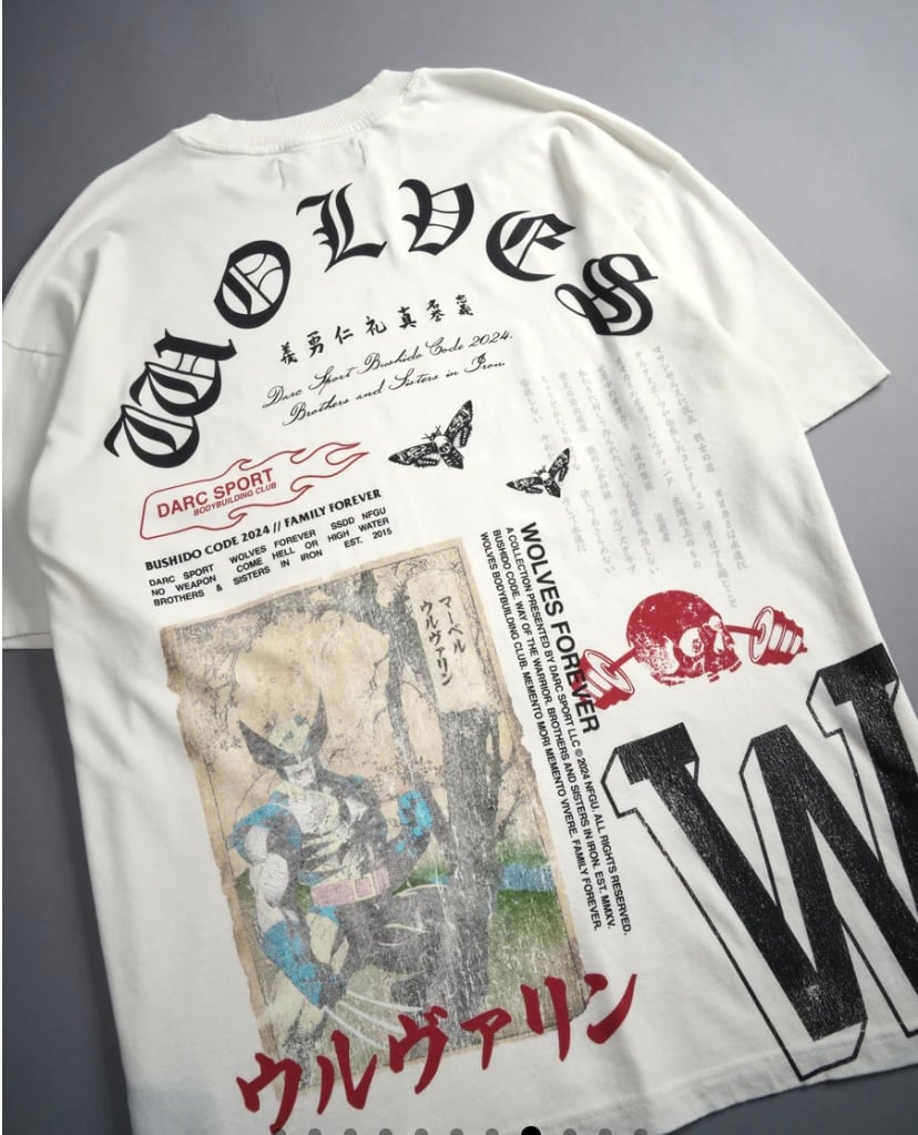 WOLVERINE BUSHIDO PREMIUM OVERSIZED TEE IN CREAM