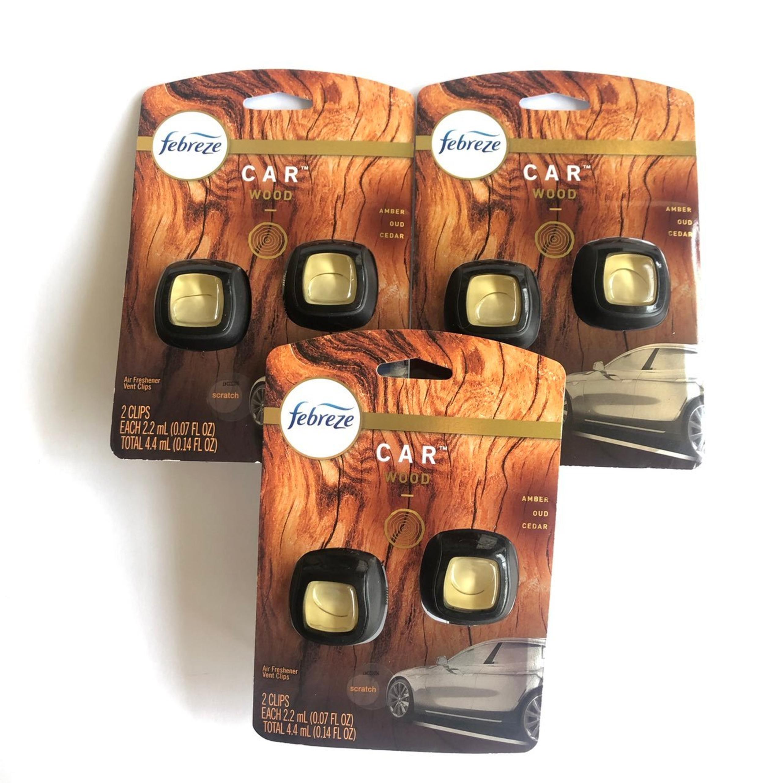 3 WOOD Car Vent Clip Twin Packs New Rare - Febreze