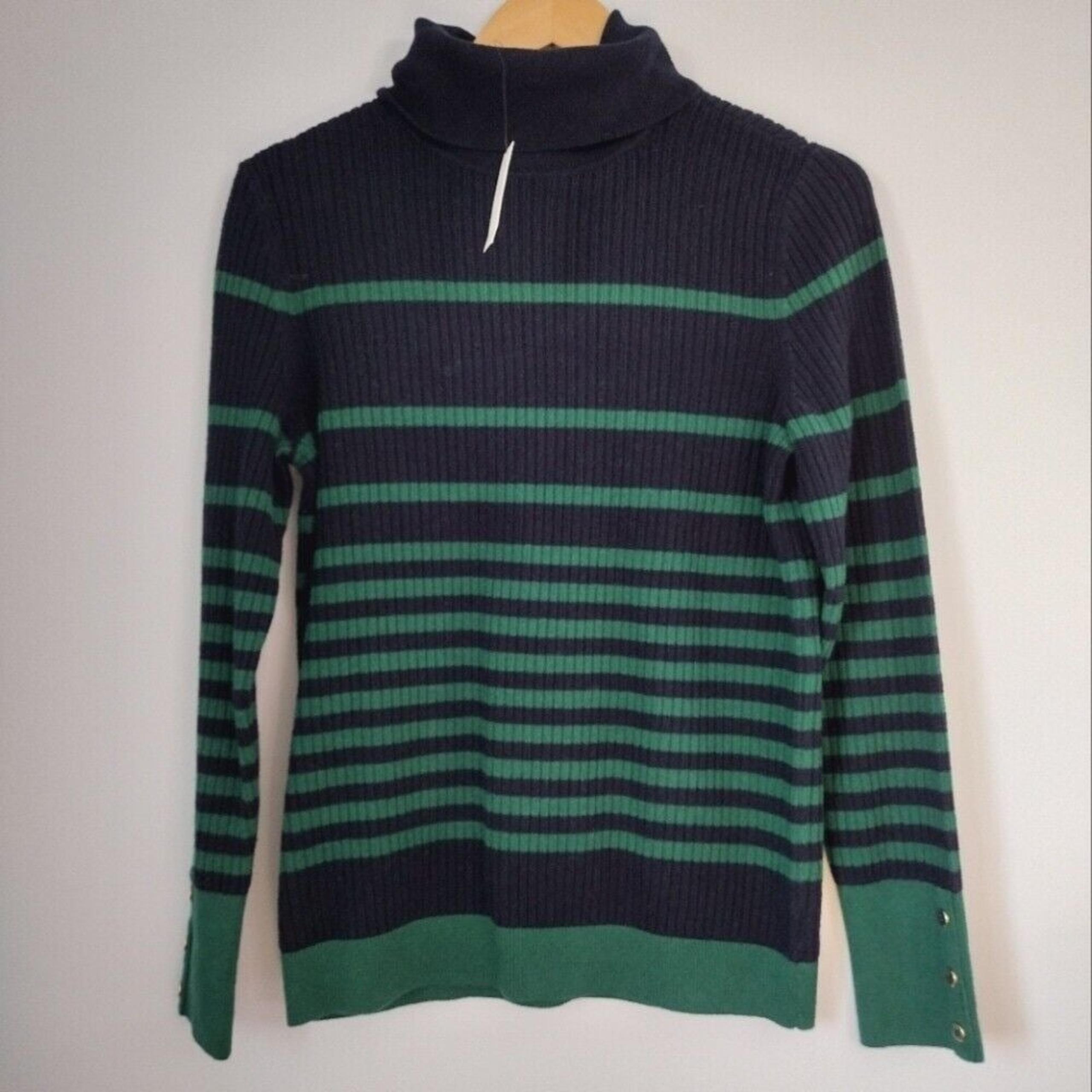 NWT Talbots Button Cuff Ribbed Turtleneck Sweater