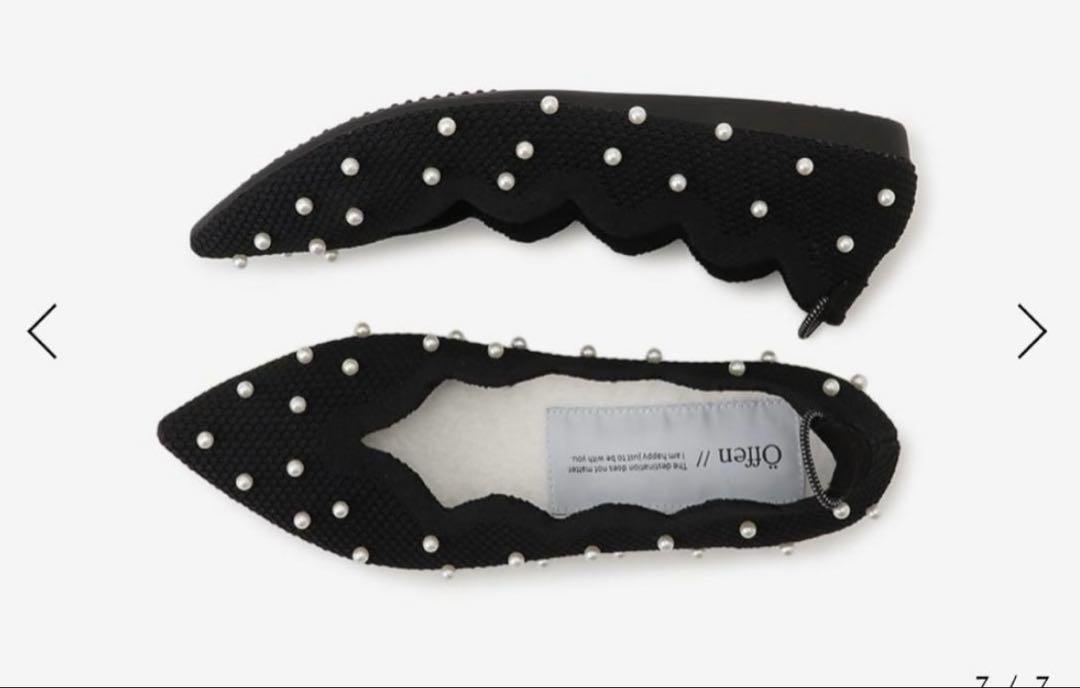 Offen オッフェン　scallop pearls pattern Öffen (Offen) scallop pearls pattern, BLACK, size 39