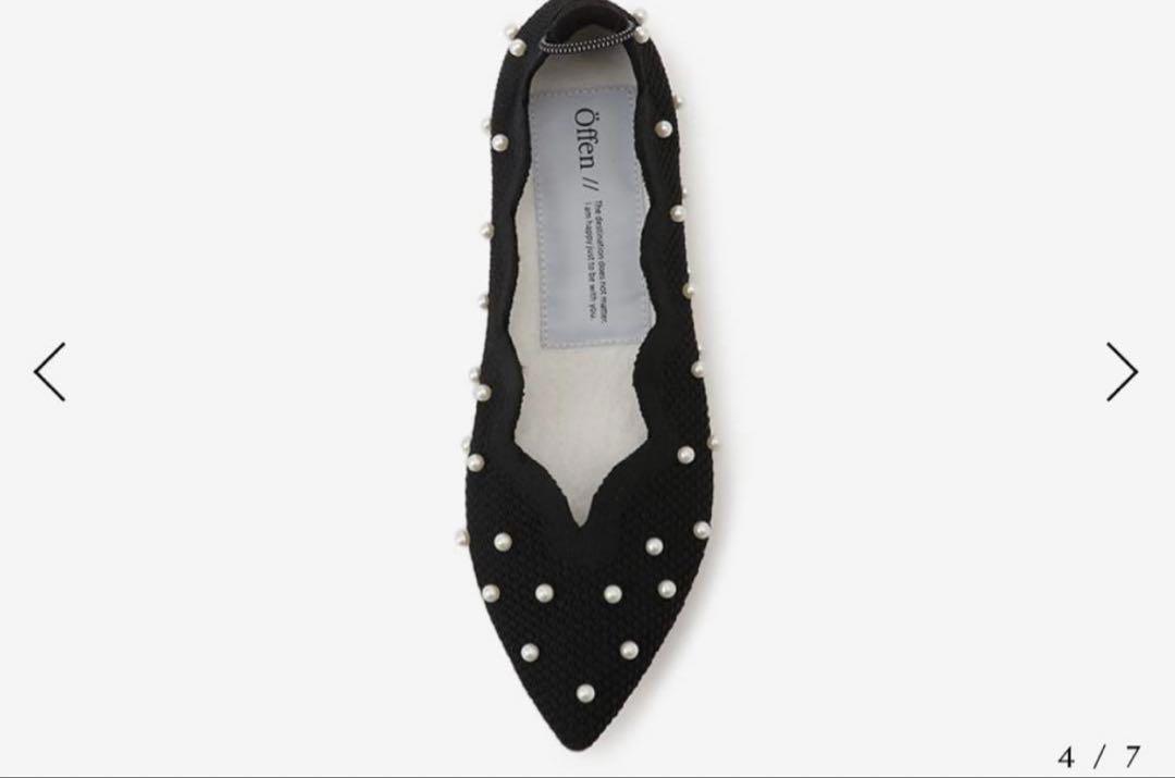 Offen オッフェン　scallop pearls pattern Öffen (Offen) scallop pearls pattern, BLACK, size 39