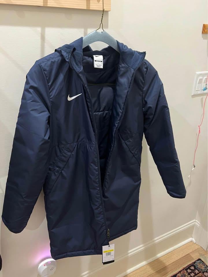 Womens Navy Nike Long Coat (NEW) Small