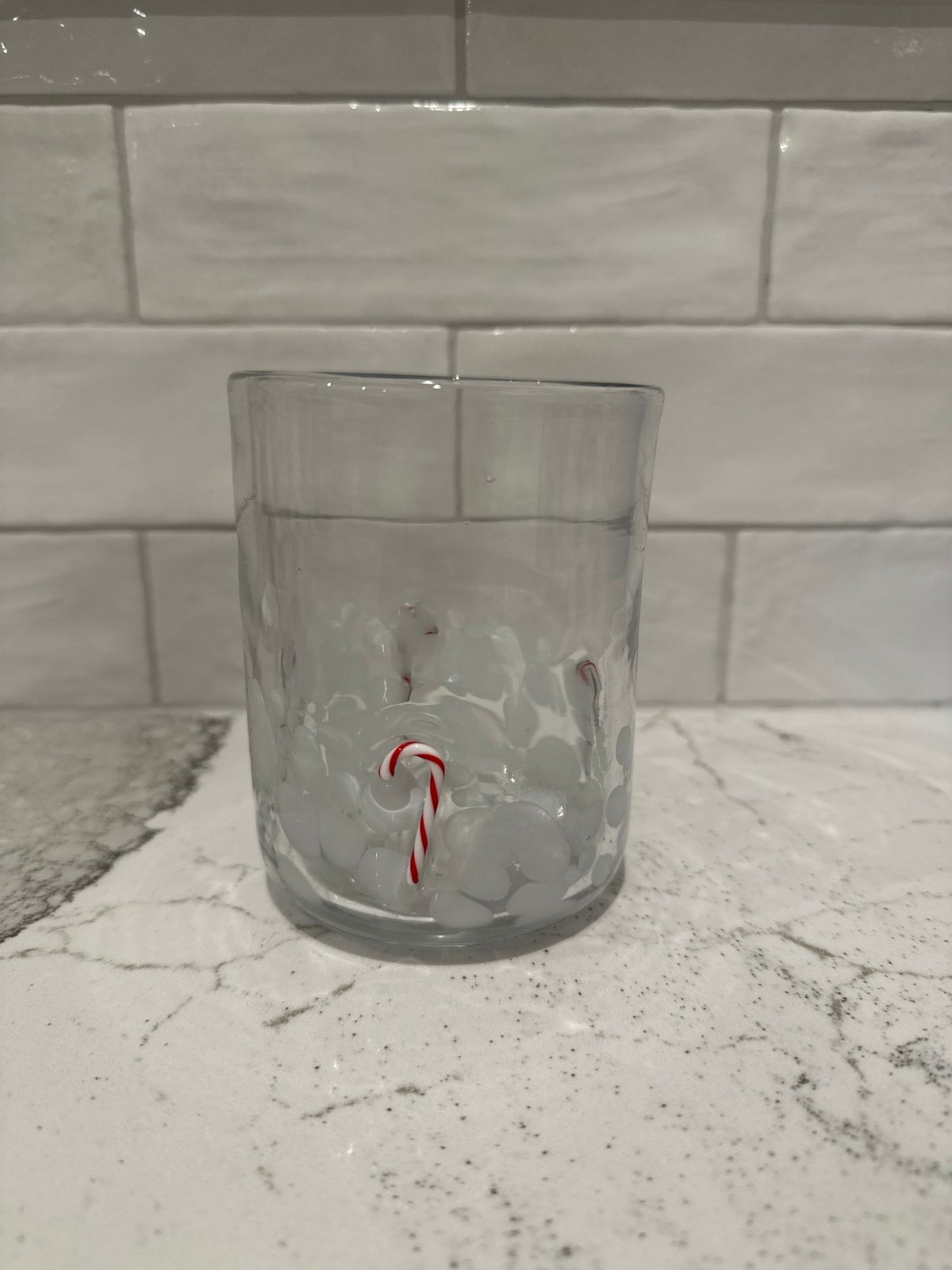 New Anthropologie Fused Glass Candy Cane Glass