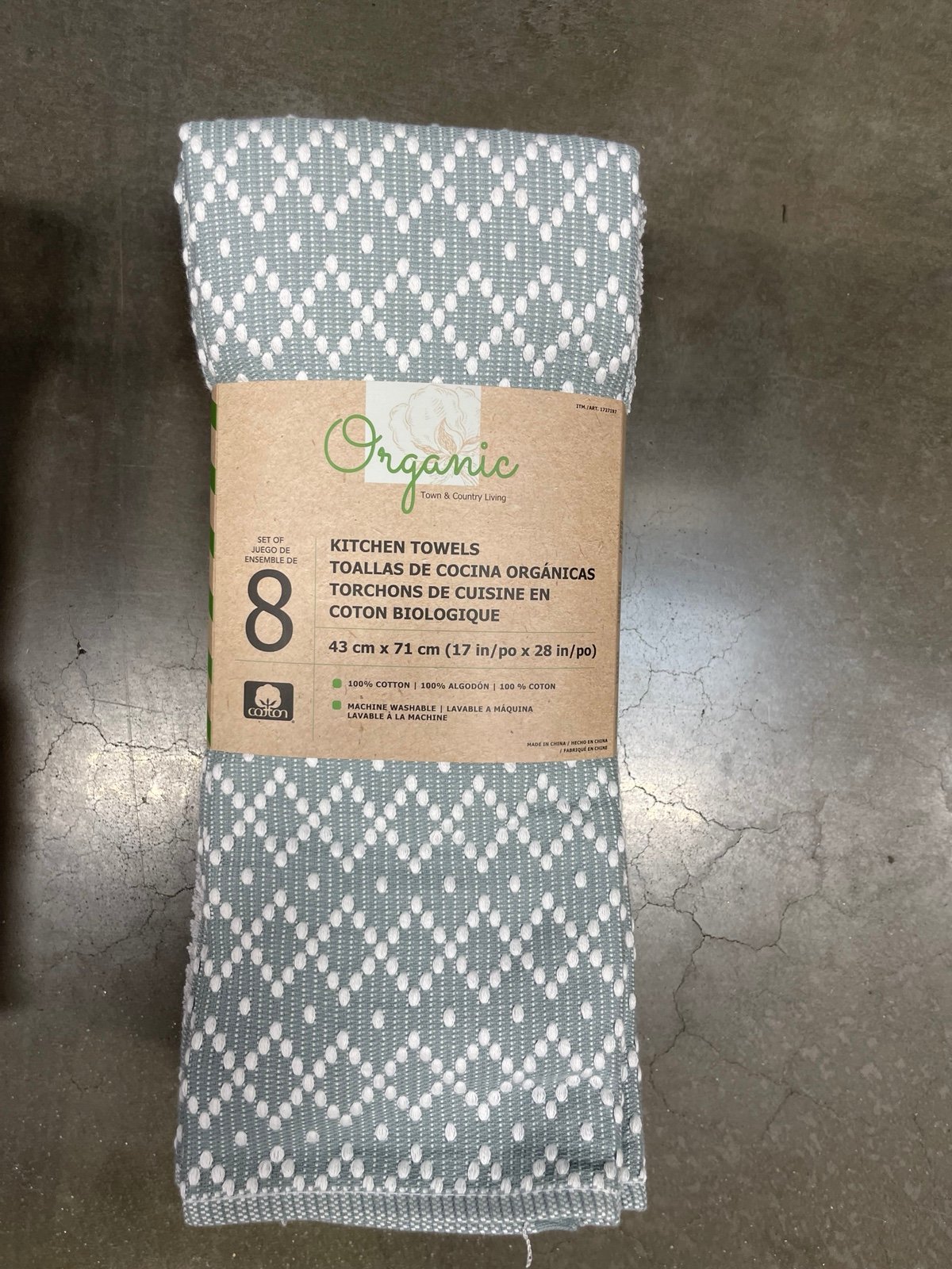 Brand New Town and Country Living 8 pack Organic Kitchen Towels