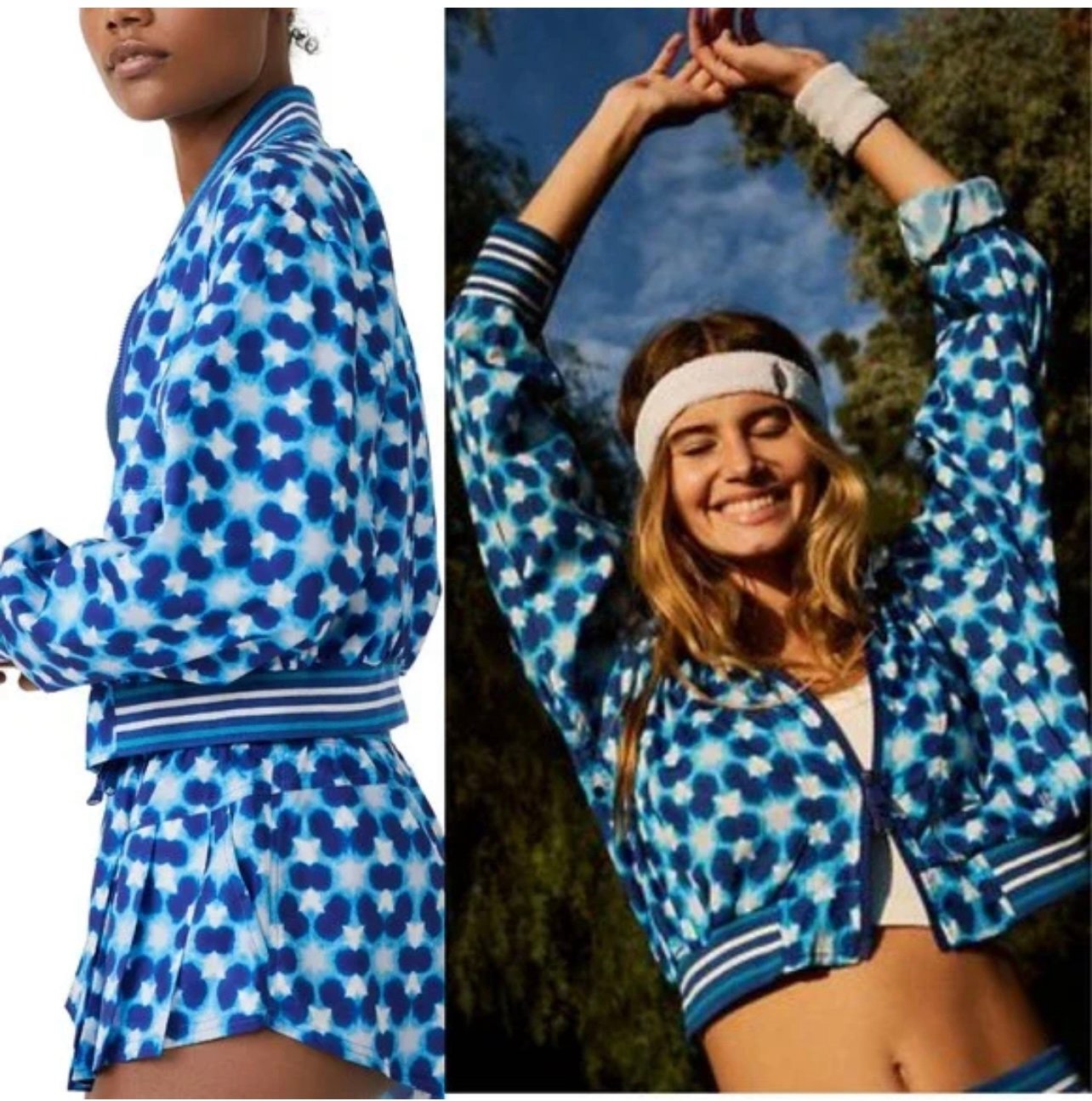 Free People Movement Women’s XS Top Seed Tennis Bomber Jacket Zip Activewear