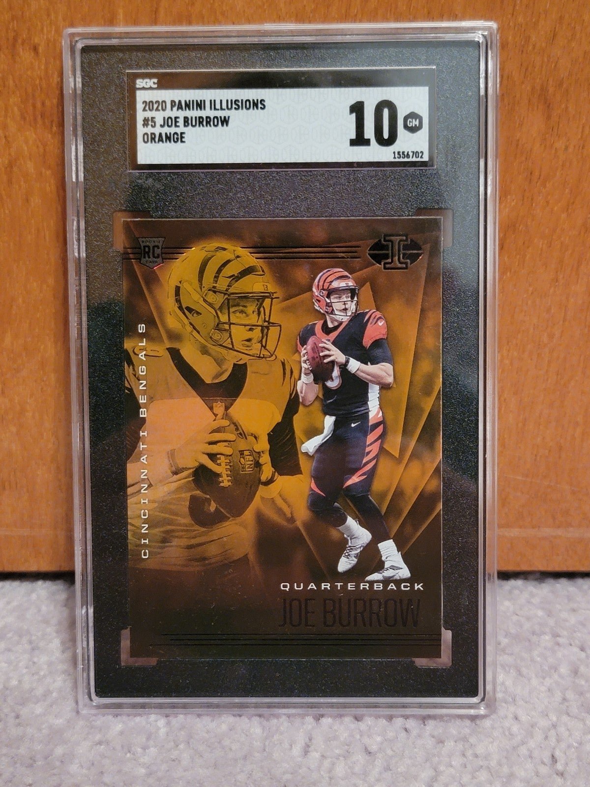 Joe Burrow 2020 Illusions Orange Parallel Rookie Card SGC 10 GEM MT Color Match