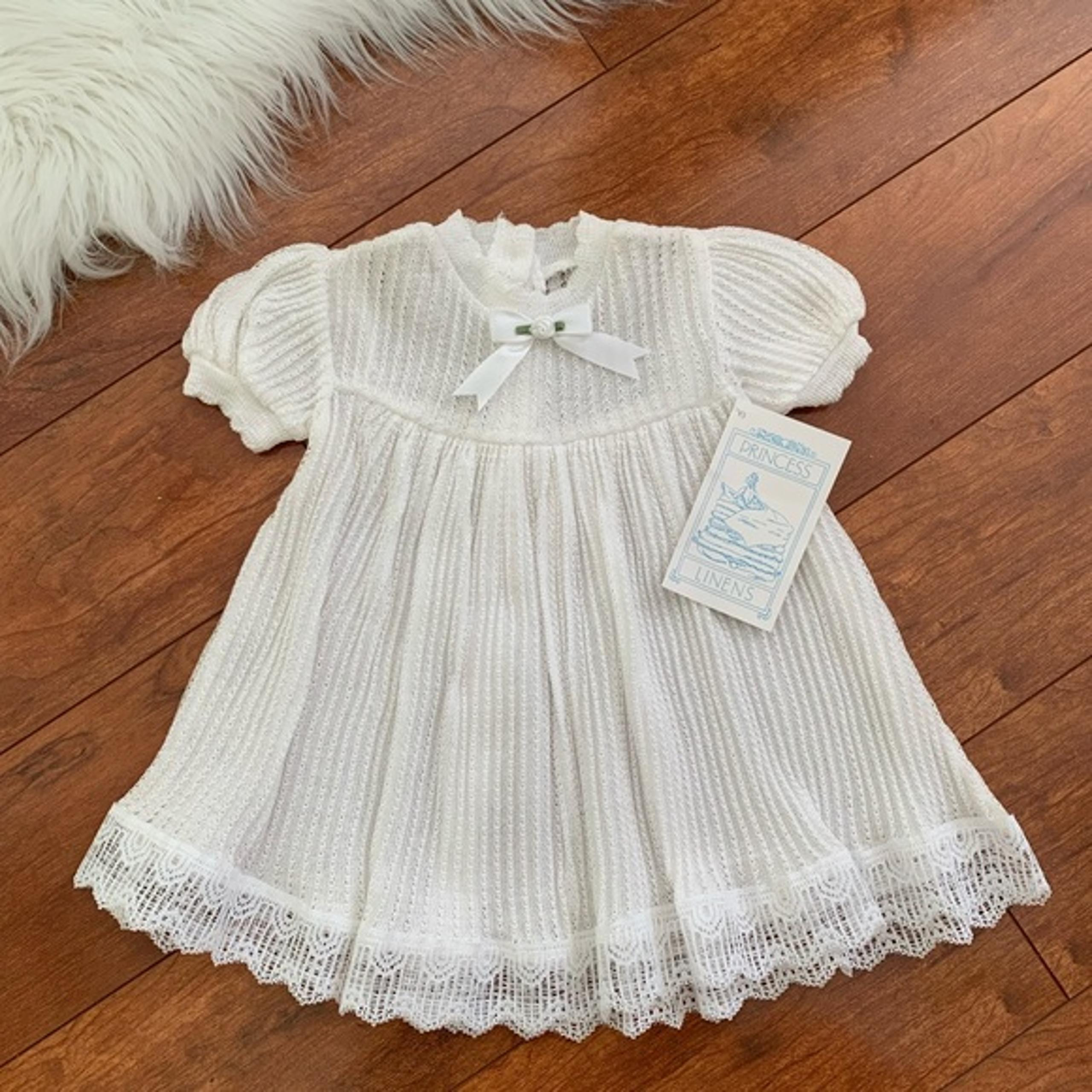 NWT Handmade Vintage Baby Girl White Lace Dress