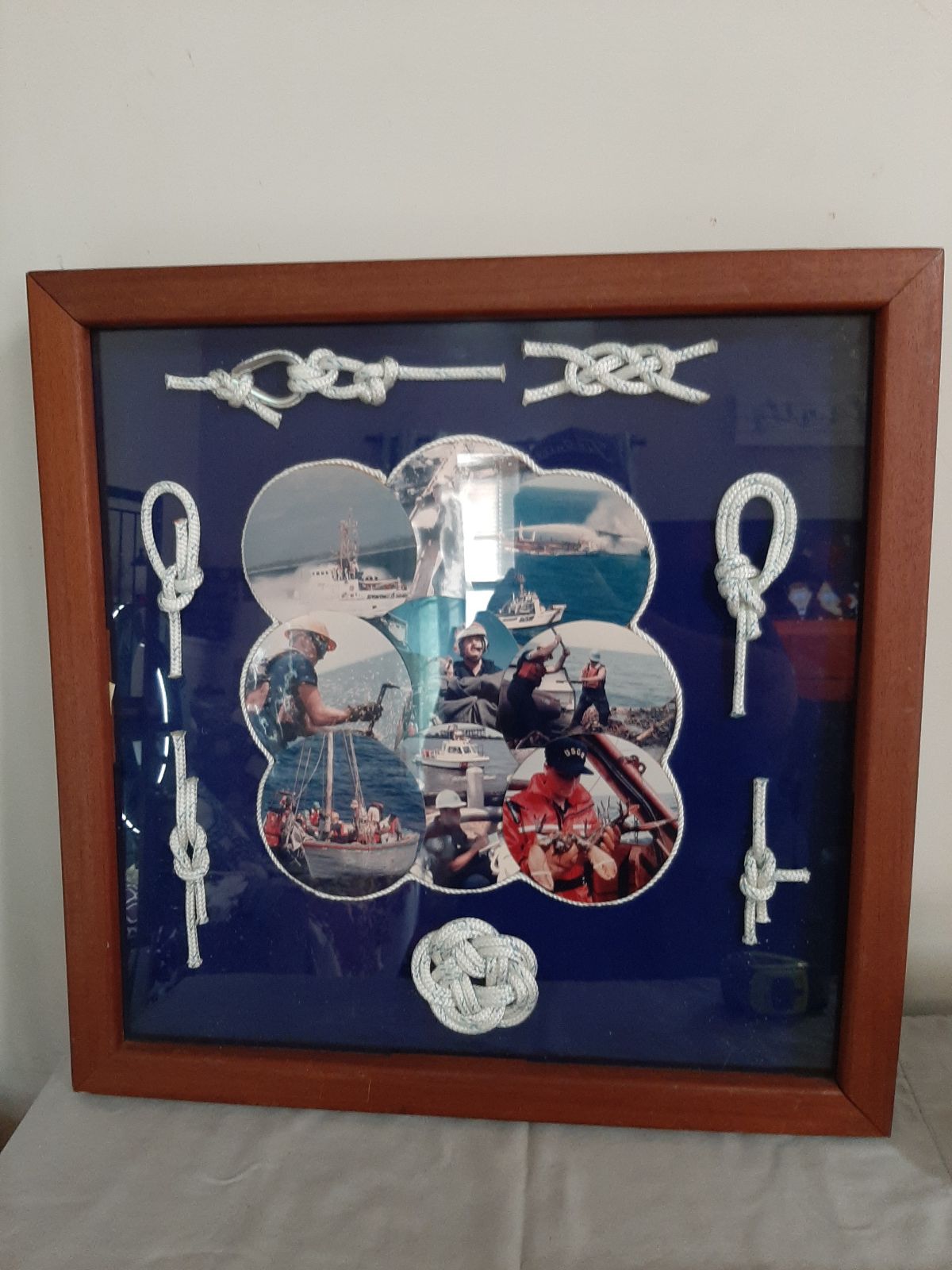 Nautical knot-coast guard shadow box