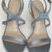 Heels size 8.5 Reiss The Medea Crystal Blue Satin Cross front Sandals