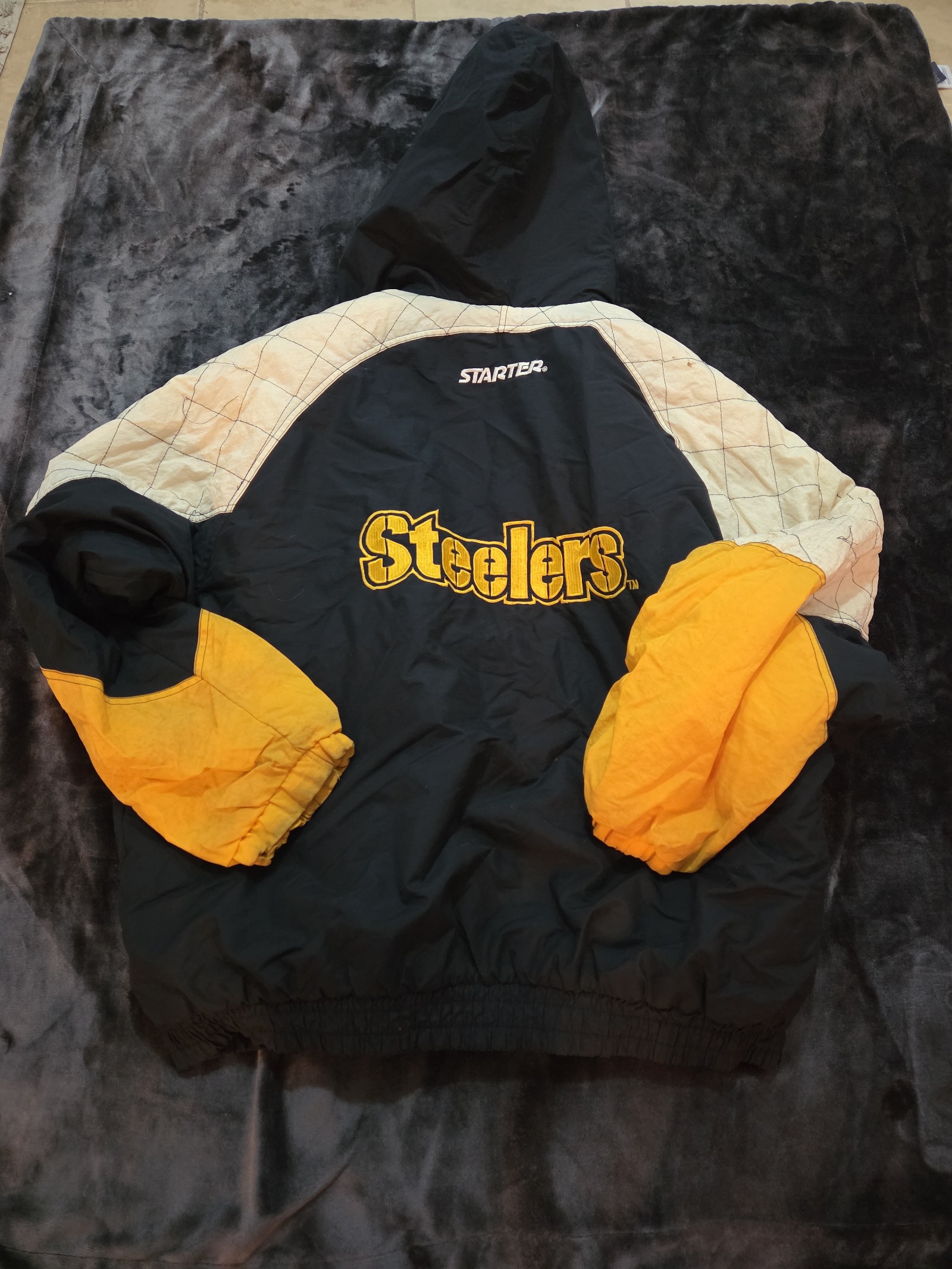 Vintage 90s Pittsburgh Steelers Quilted Lined Starter Jacket - Men's 2XL