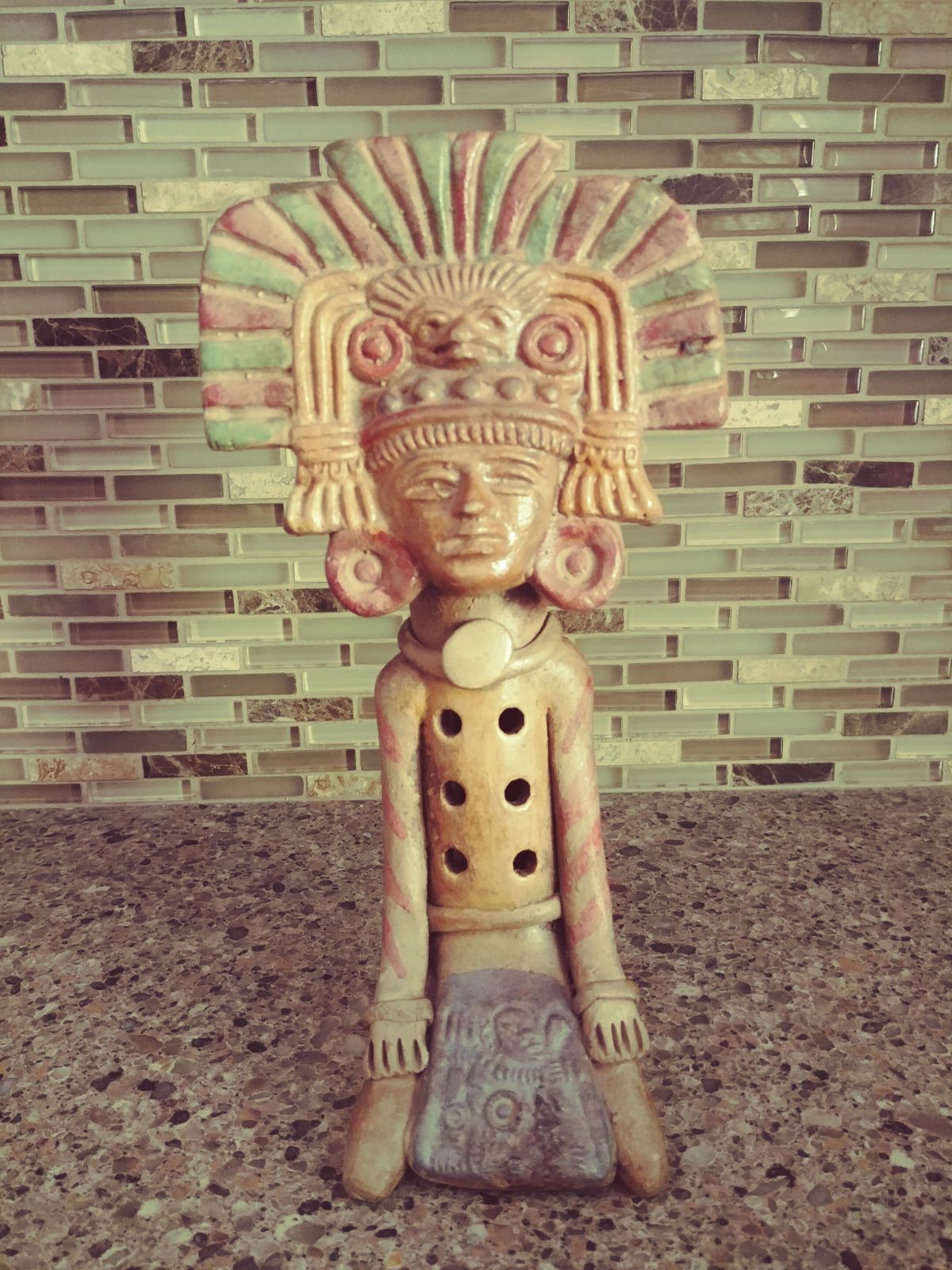 Vintage Mexico Flute Clay Primitive Art
