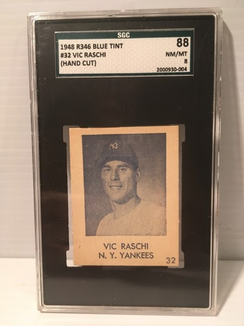 1948 R346 Blue Tint Vic Raschi SGC 88