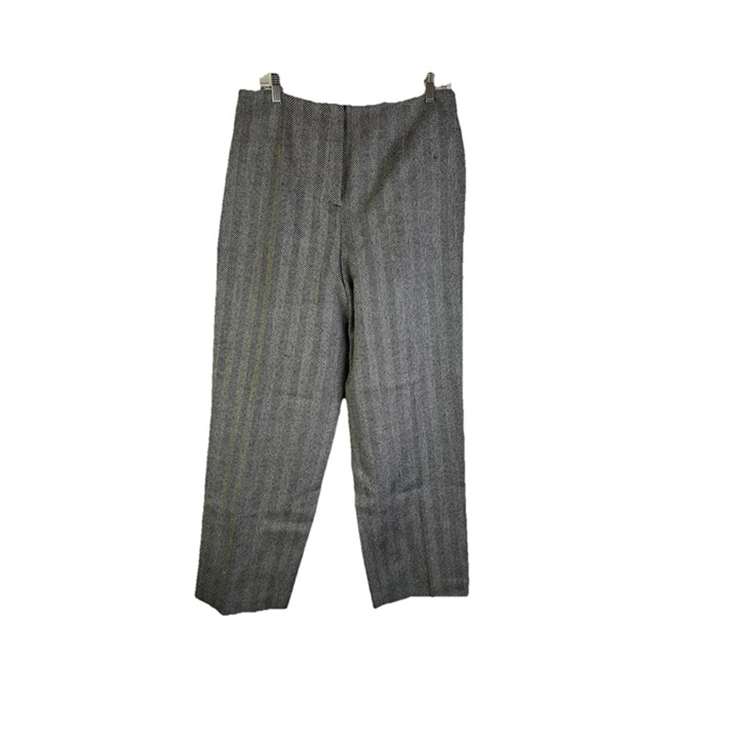Vintage 90s Womens 12 Wool Herringbone Wide Leg Dress Pants Slacks Money Classy