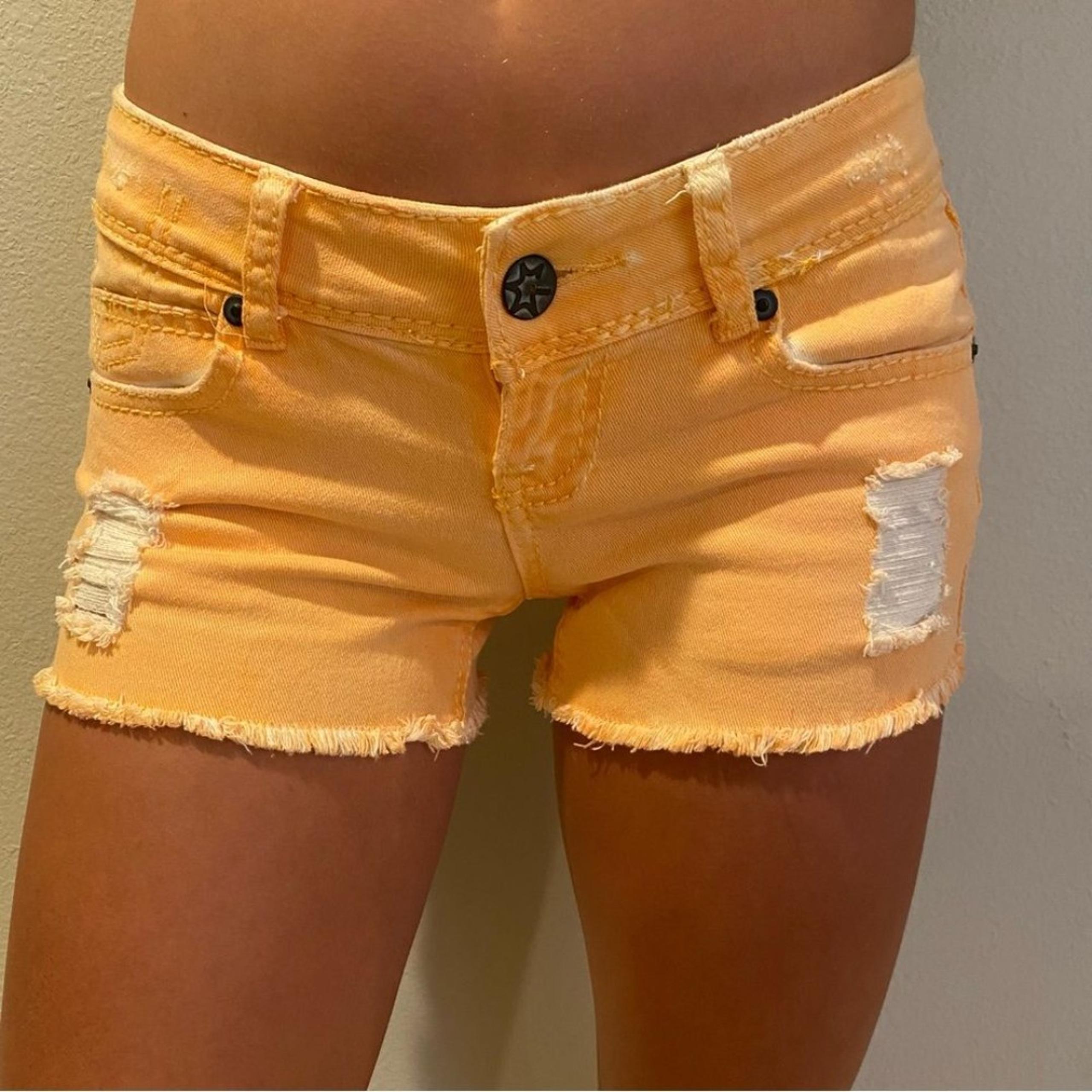 Vanilla Star Shorts Low Rise Cut off Orange Size 1 Distressed
