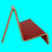 Vintage Display Stands; Red Acrylic; Logo Reads FOTO HANSA Lot of 9