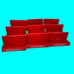 Vintage Display Stands; Red Acrylic; Logo Reads FOTO HANSA Lot of 9