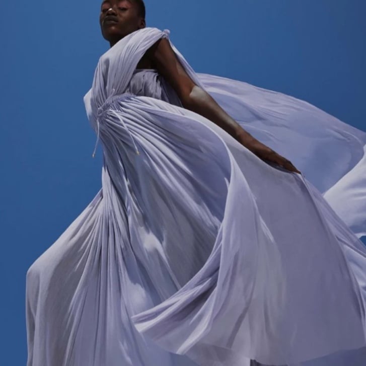 NWT Elena Makri Mykonos Ivi silk tulle maxi dress in liliac