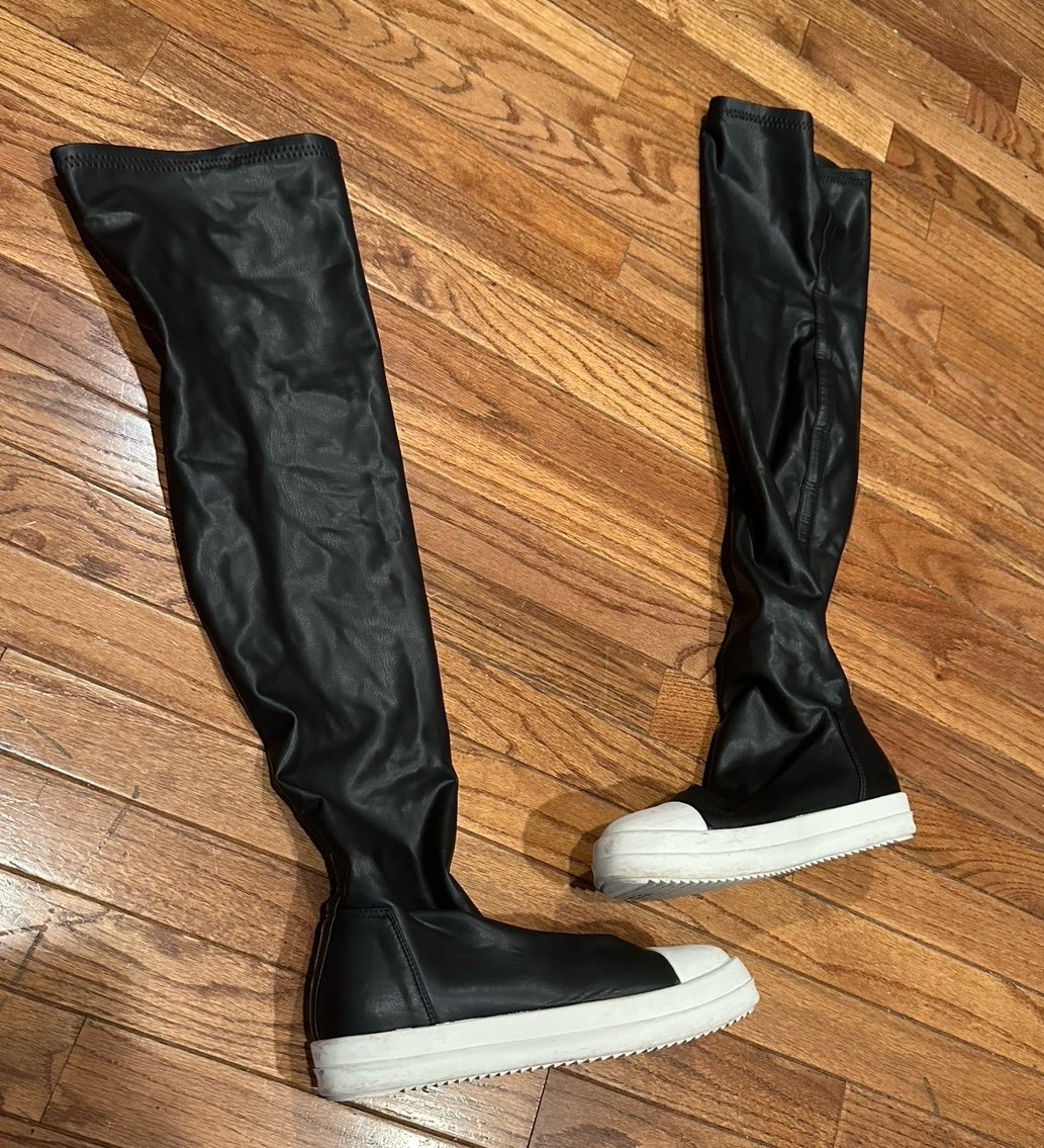 Rick Owen style long sock style knee high Ramone style shoe