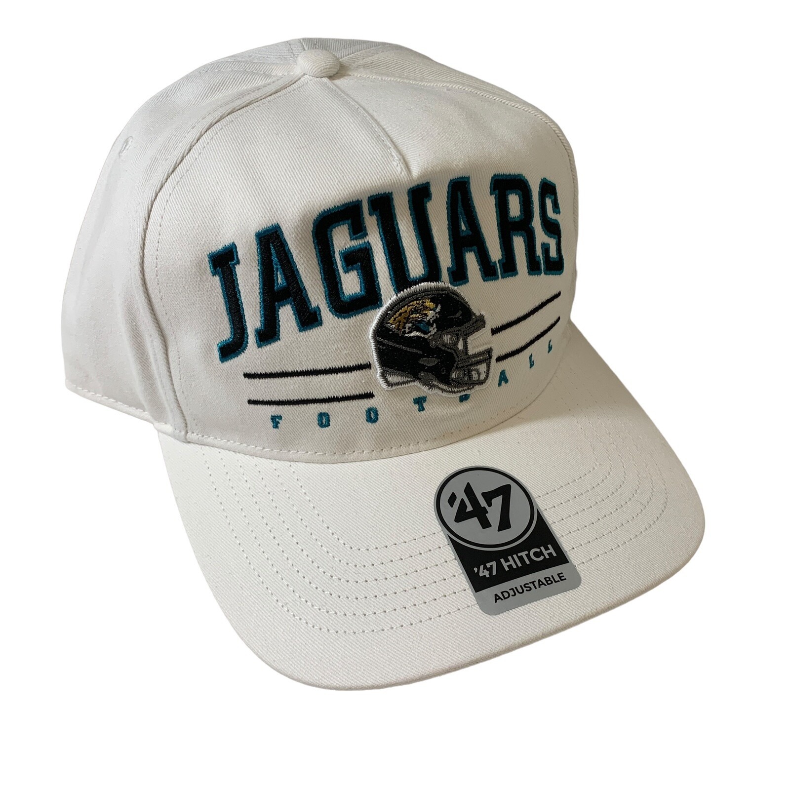 Jacksonville Jaguars '47 Brand NFL White Throwback Hitch Adjustable Snapback Cap