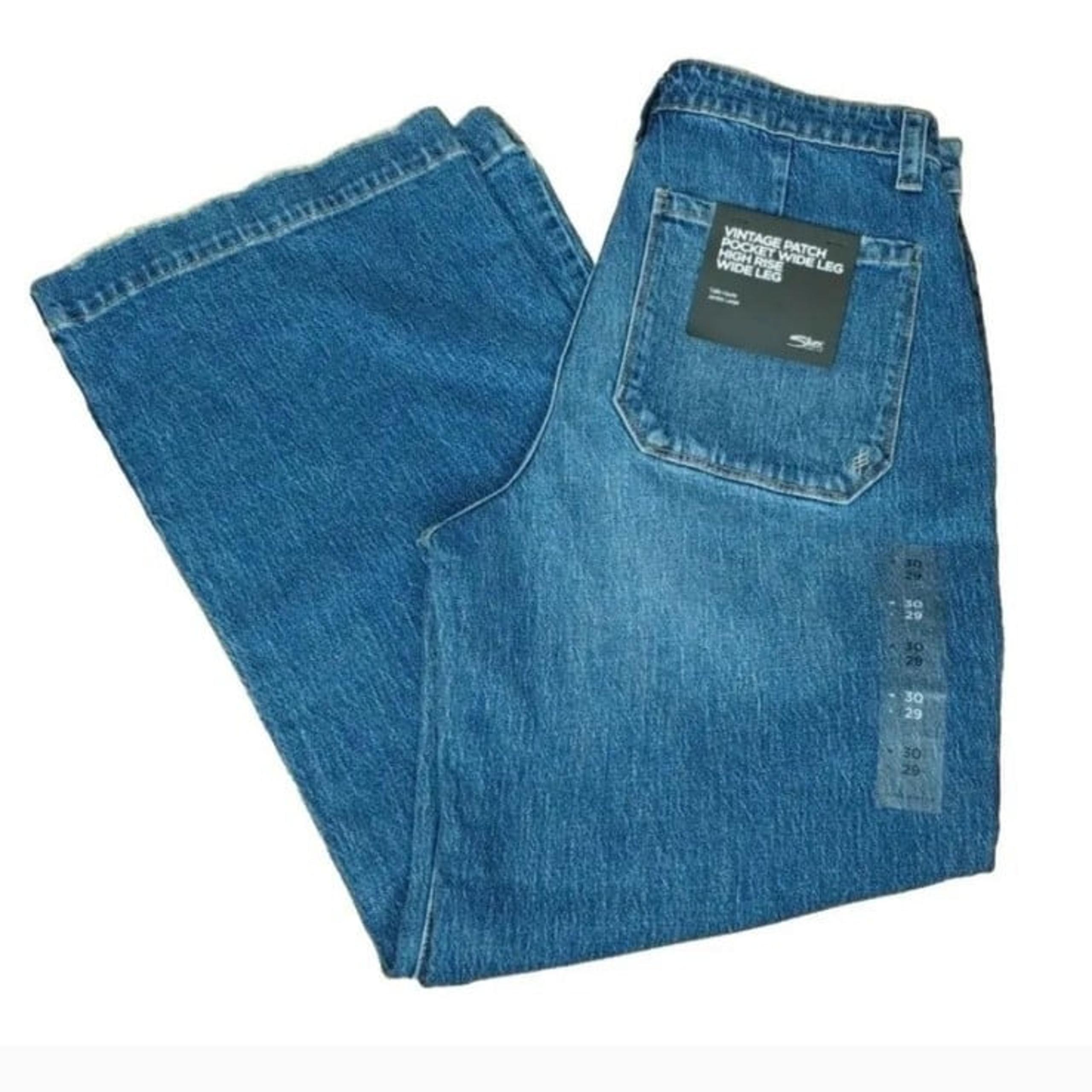 Silver Jeans Co Jeans Vintage Patch Pocket Wide Leg High Rise Denim Sz 30