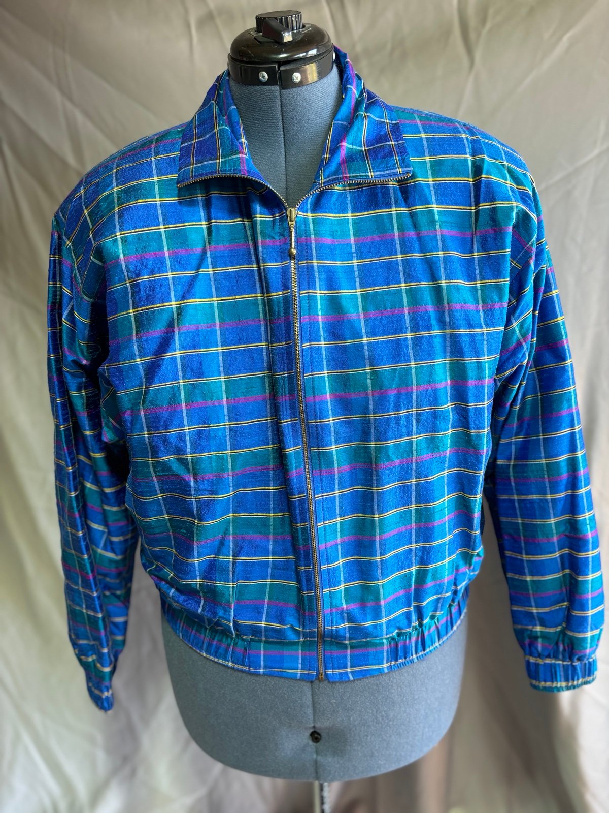 Hanasport Printed Windbreaker Bomber Jacket with Pockets 1980s Women