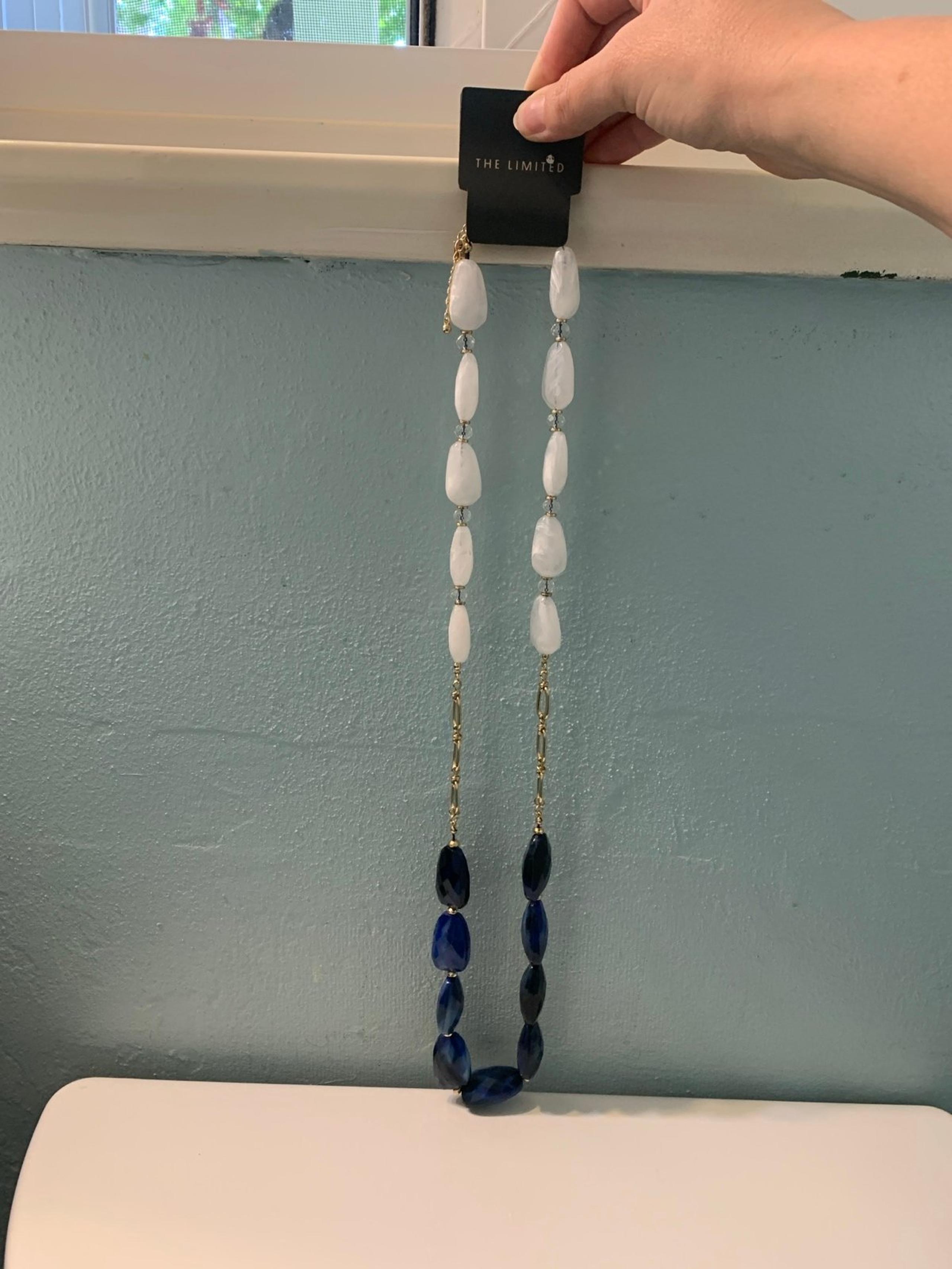 Beautiful brand new with tags the limited blue and white chunky necklace