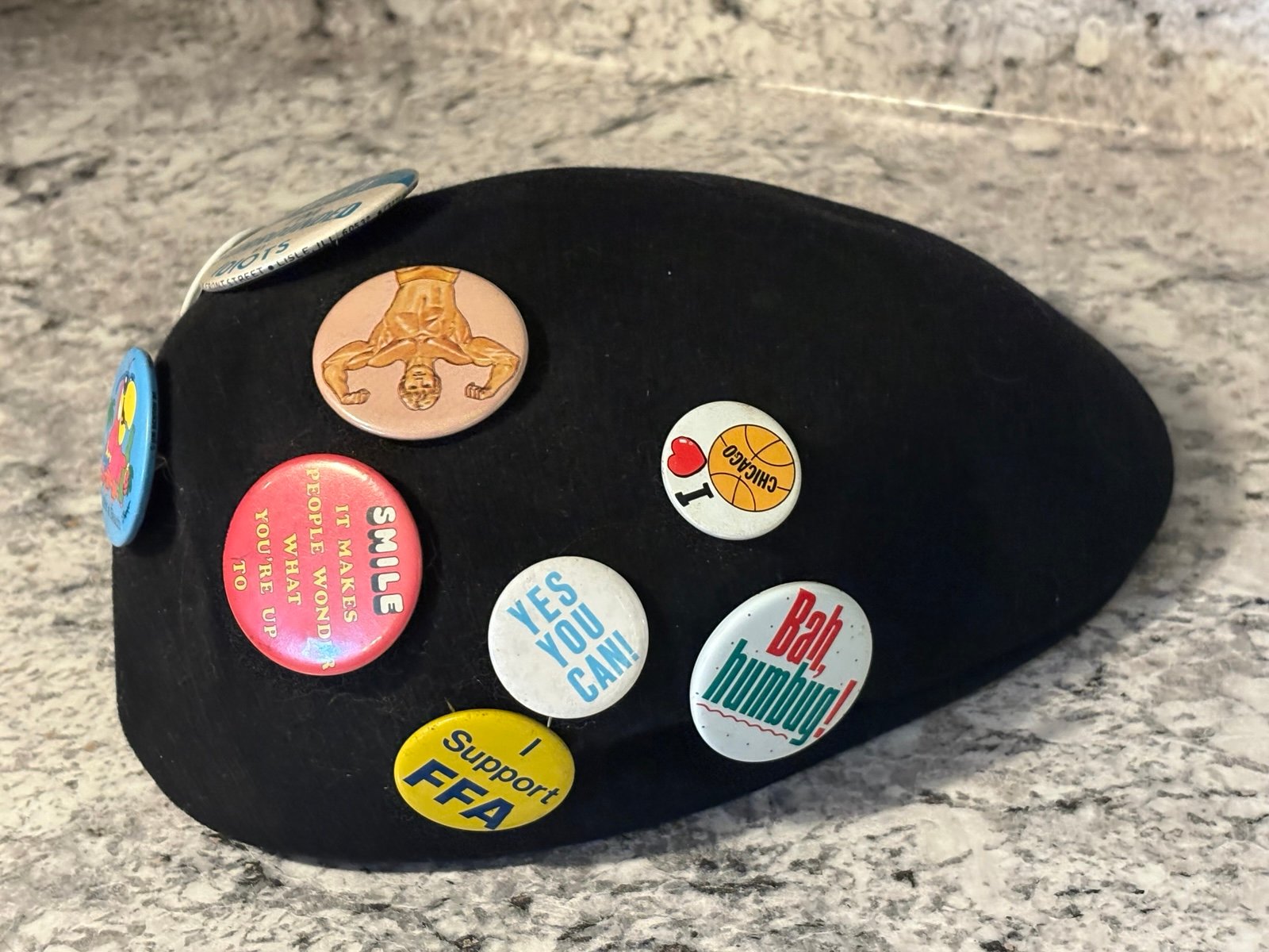Vintage hat with pinbacks pins buttons NEW YORK FFA lot