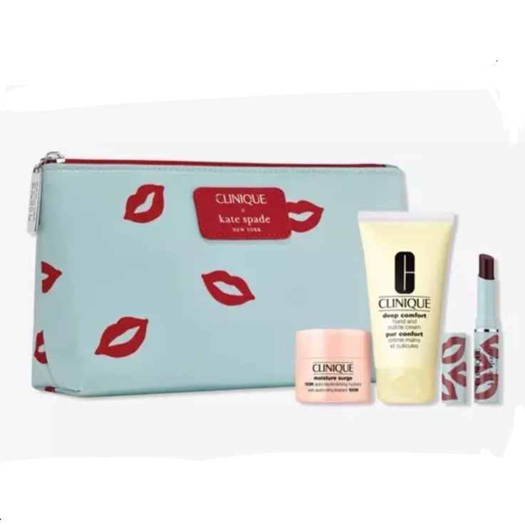 CLINIQUE 4p Moisture Surge Hand Cream Black Honey Almost Lipstick Bag 60 NIB