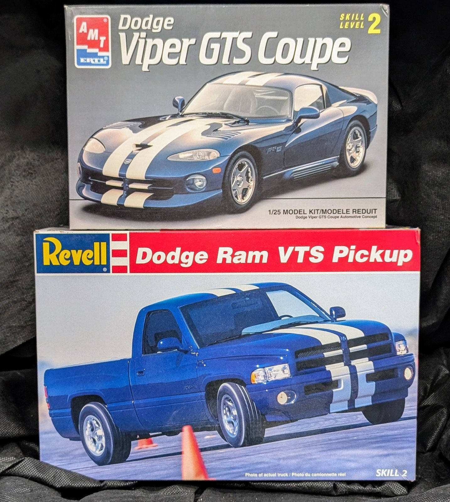 Dodge Viper Coupe & Dodge Ram VTS pickup 2 models partial builds Revell