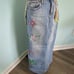 Vintage embroidered skirt denim y2k new floral maxi crest jeans 11/12