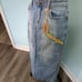Vintage embroidered skirt denim y2k new floral maxi crest jeans 11/12