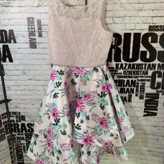 Emily Rose 16 Pink Satin Floral Dress