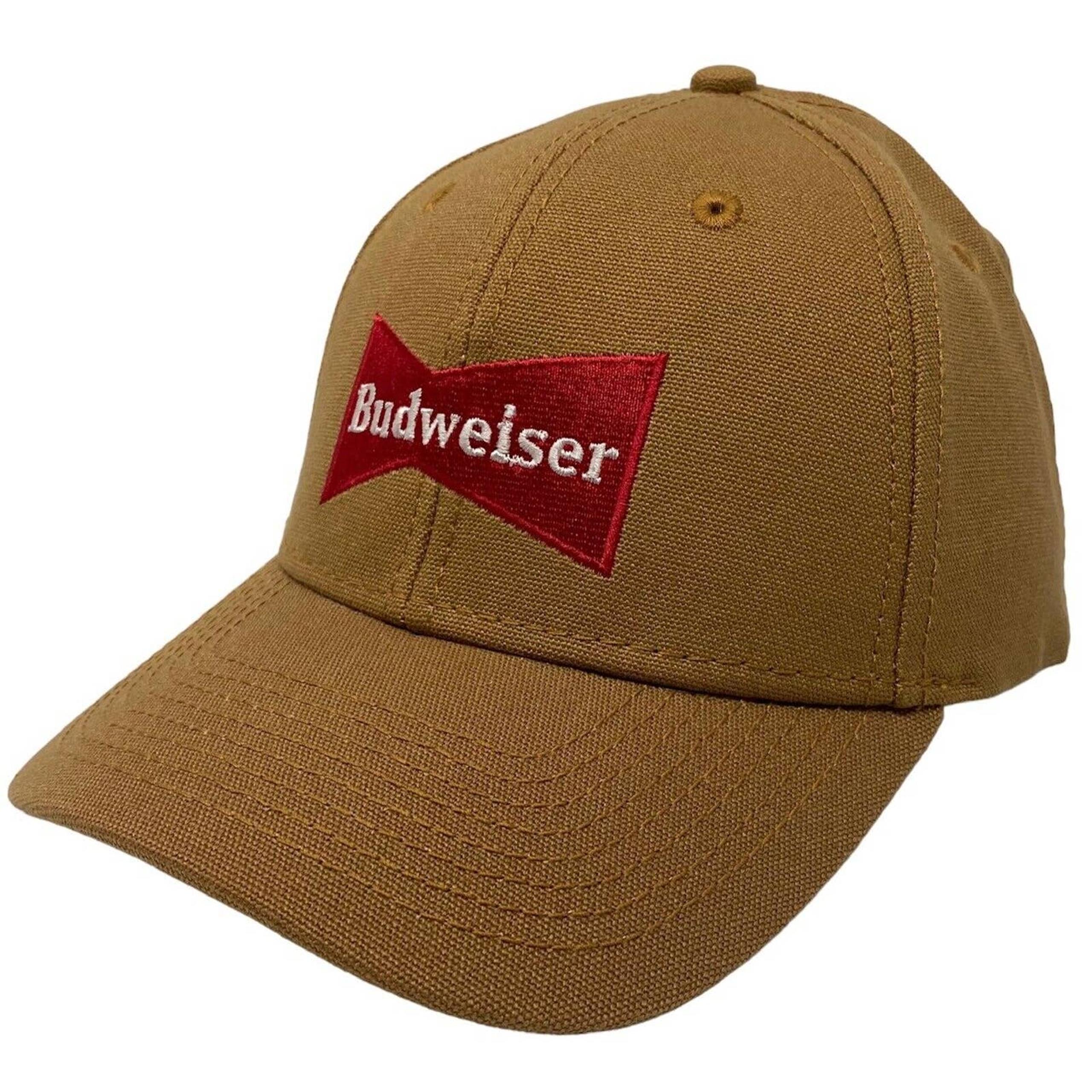 Budweiser Anheuser-Busch Beer Men's Embroidered Snapback Hat Cap in Carmel