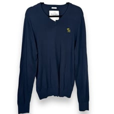 Y2K Abercrombie & Fitch Mens Navy Muscle Sweater XL Academia Preppy Streetwear