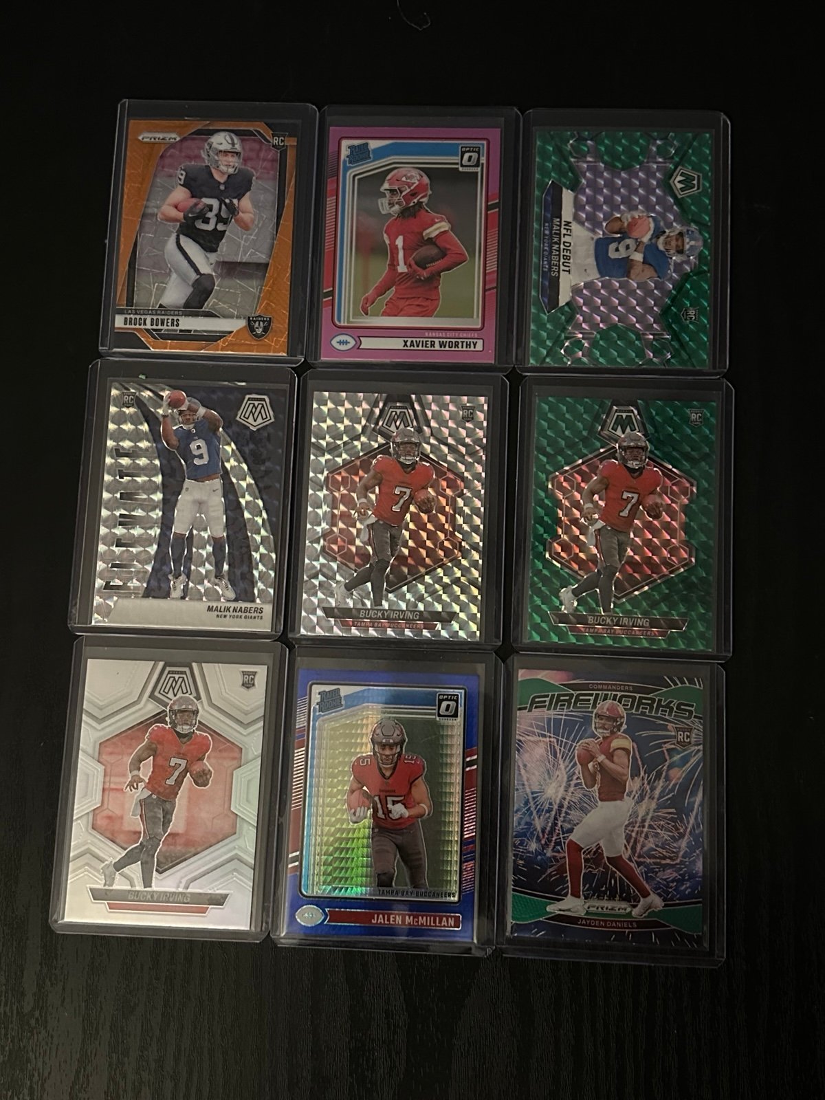 2024 rookie football cards Brock Bowers,Nabers,Bucky,worthy all color prizm