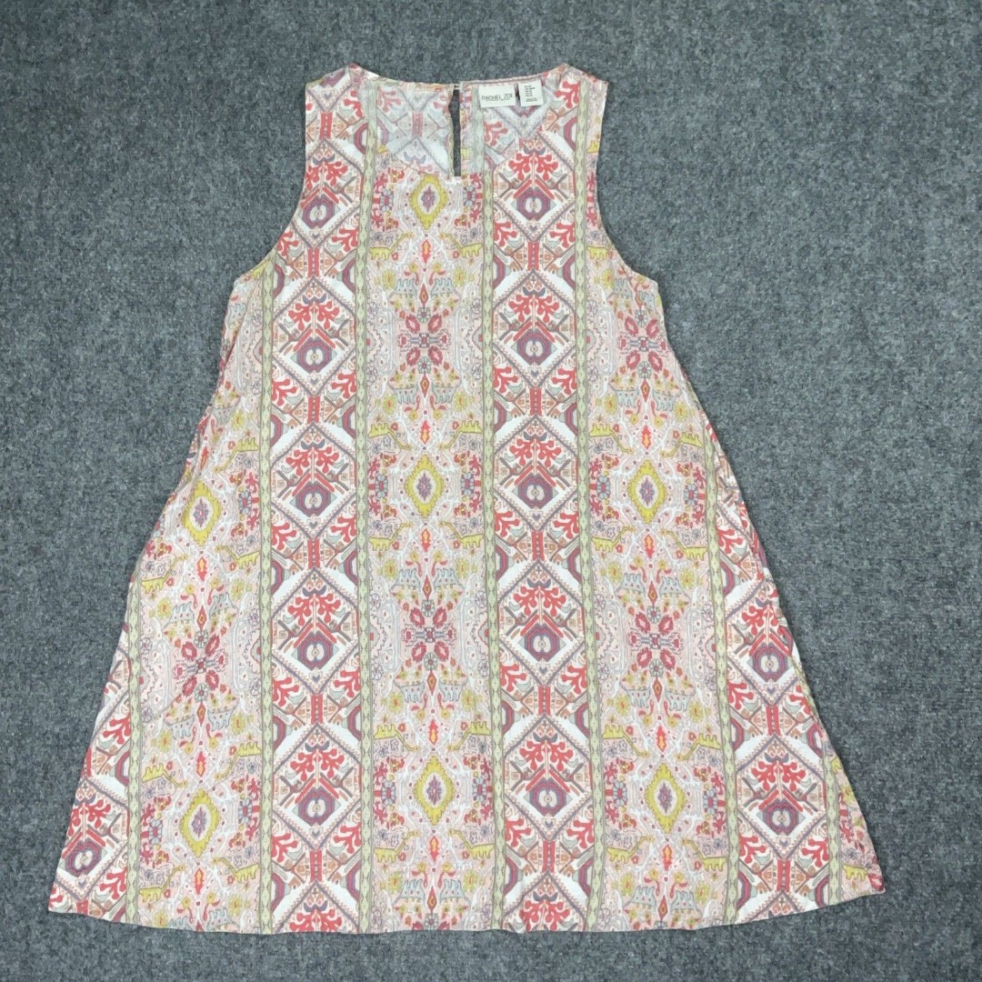 Rachel Zoe Dress Womens Size M Pink Linen Casual Beach Boho
