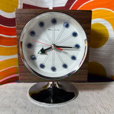 Vintage Space Age MCM Bulova Tulip Pedestal Clock