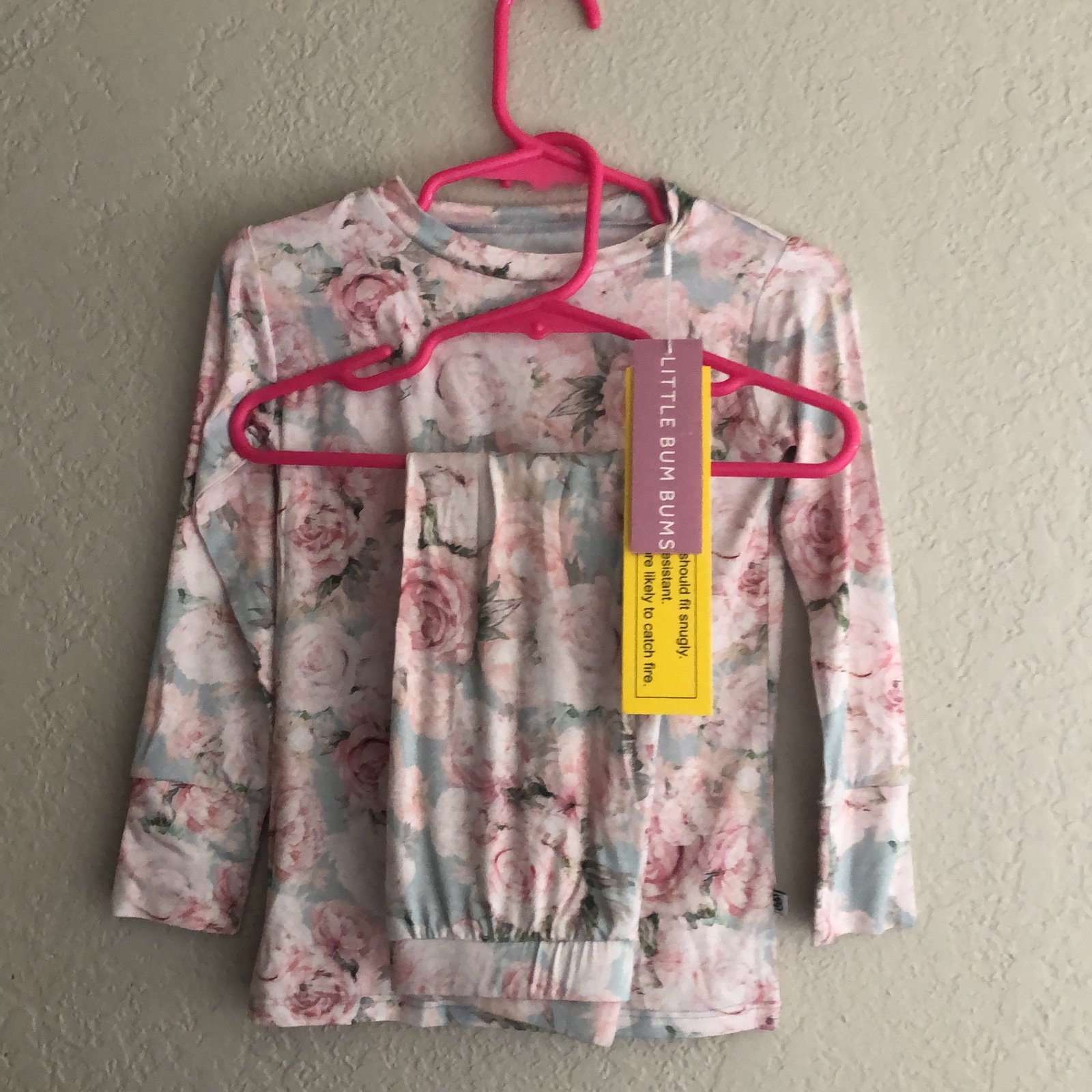 HTF LITTLE BUM BUMS BABY PLUE PINK FLORAL BAMBOO TWO PIECE 3T NWT