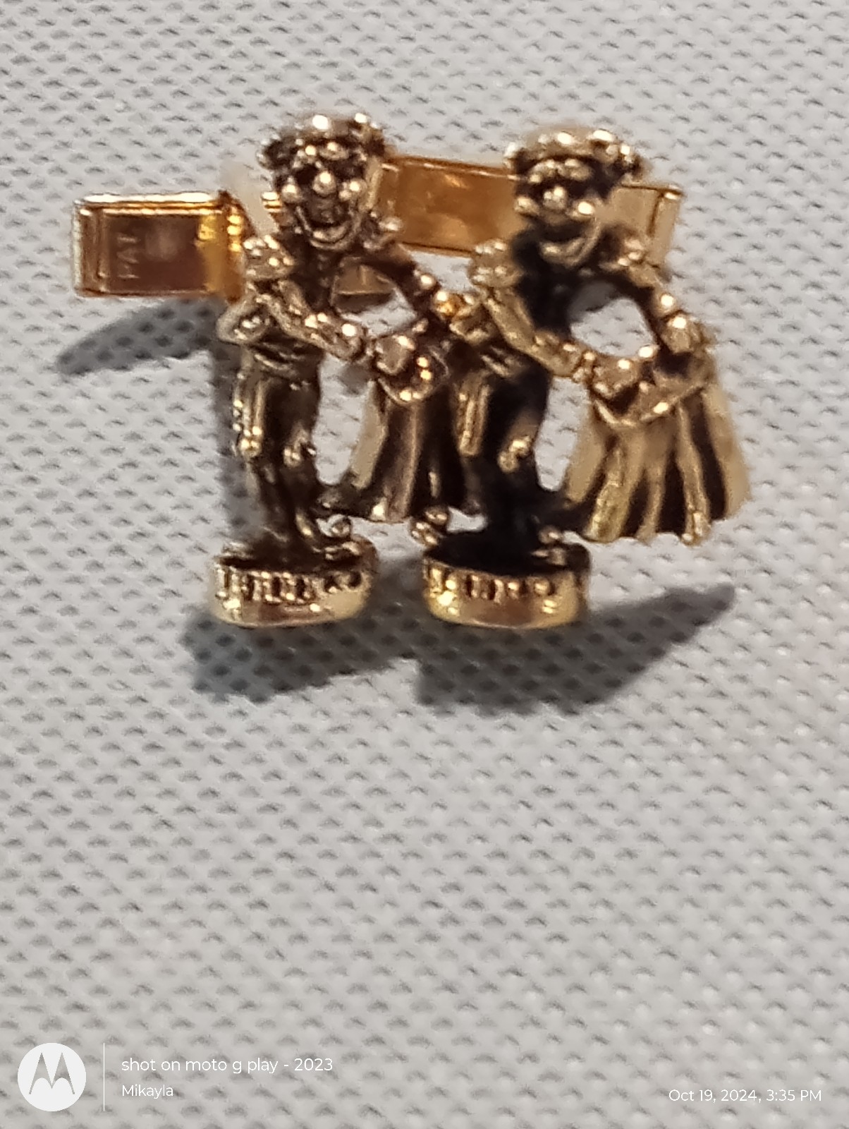 Matador Rodeo Clown Bull Fighter Cuff Link Set Mens Jewelry Gold Tone Muletas
