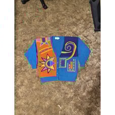 Vintage 90s Santoria Multicolor Retro Cardigan Large