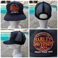 Vtg Harley Davidson Electraglide 30th Ann Demo Tour 1995 Trucker Hat