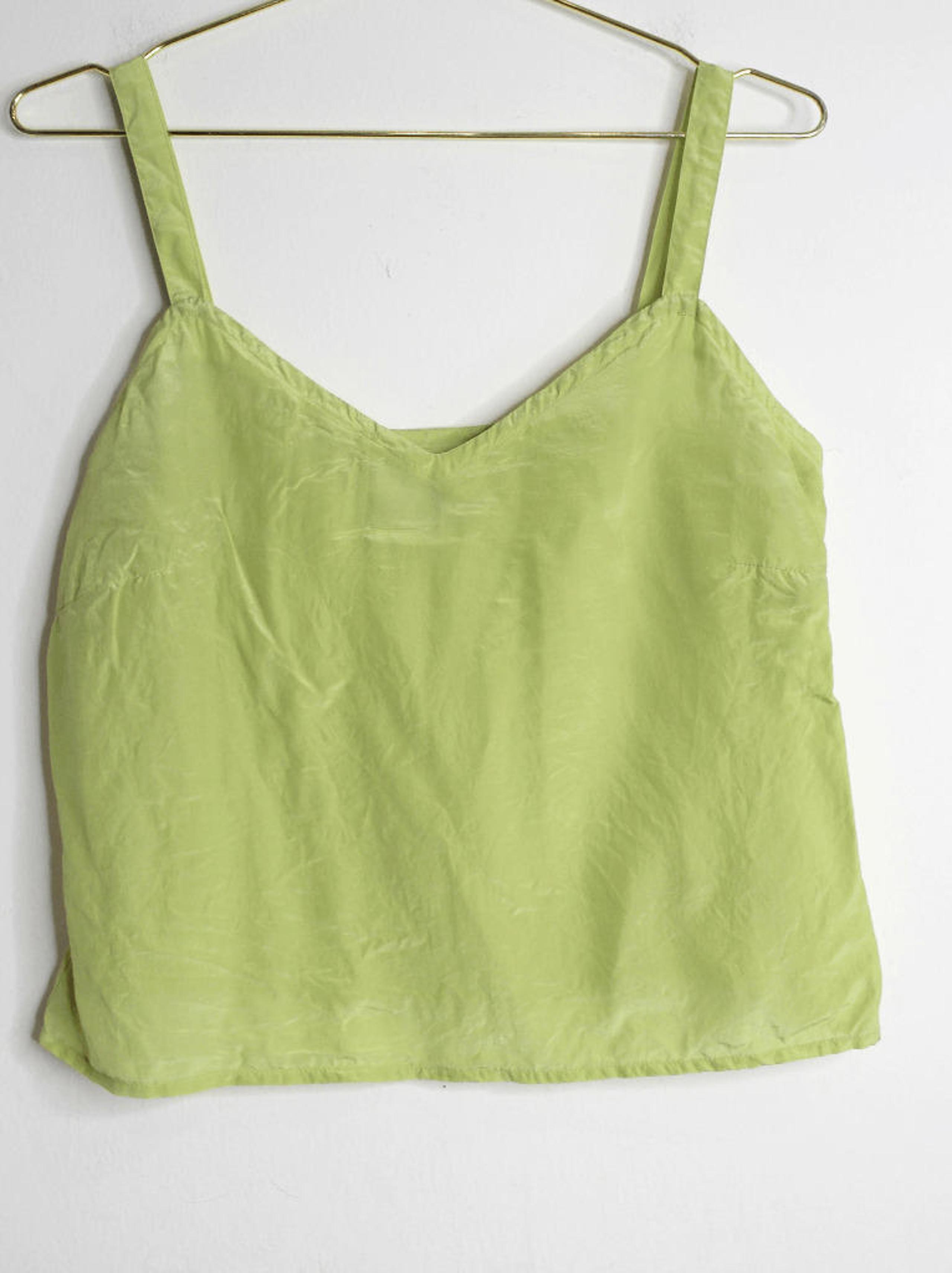 VTG Lime Green Silk Tank Top - 6