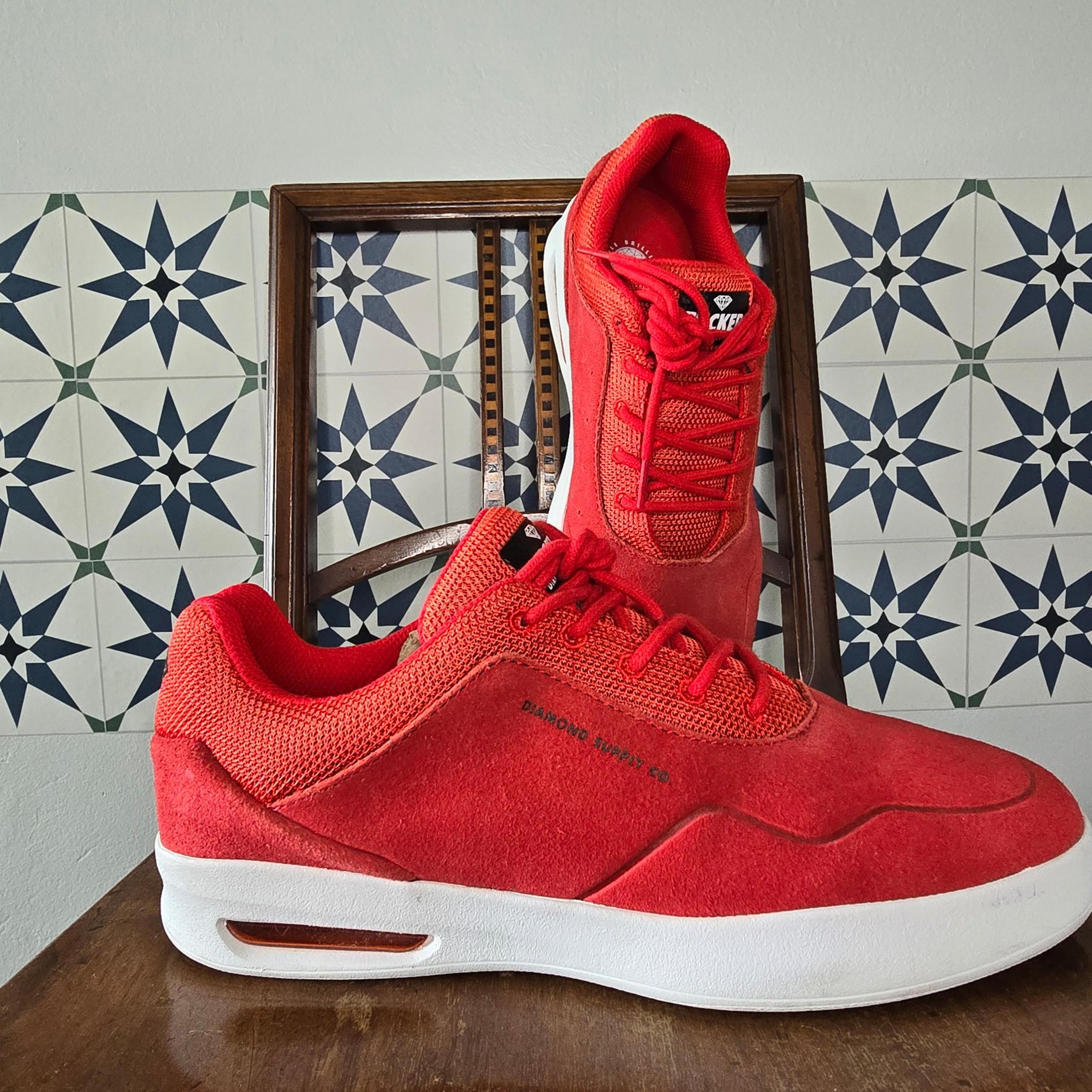 Diamond Supply Co. Tucker Pro Lace Up Mens Sneakers Shoes Casual - Red