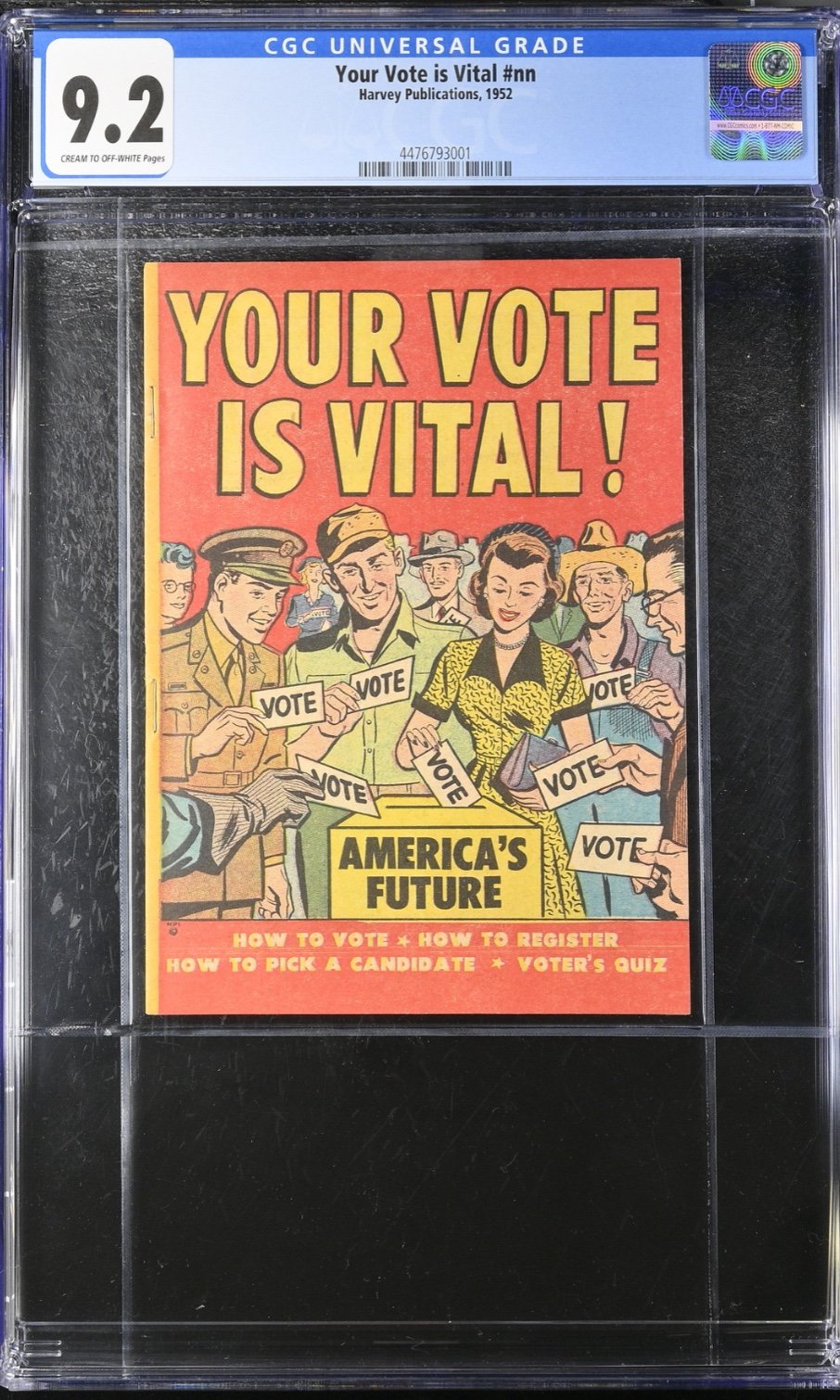 Your Vote is Vital #nn CGC 9.2 Harvey Publications, 1952