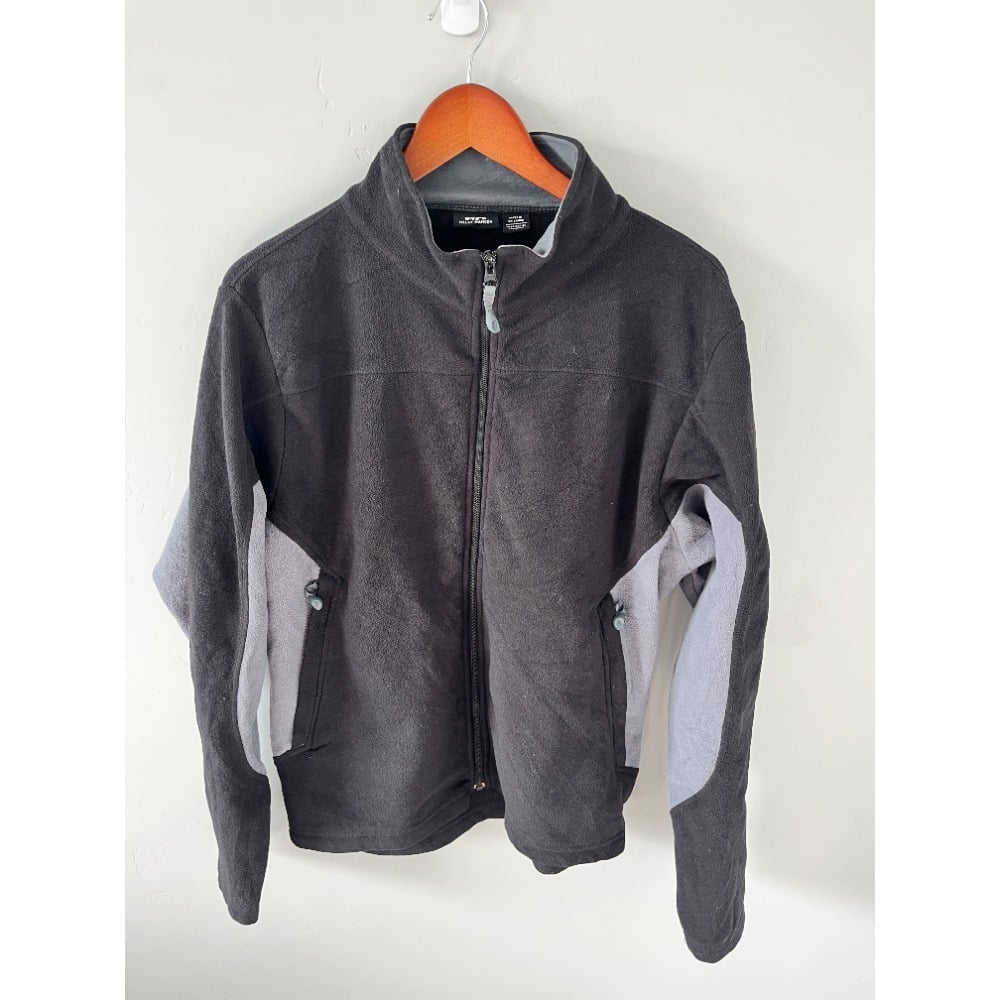 Helly Hansen Fleece Jacket Full Zip Lightweight Black Gray XL/TG