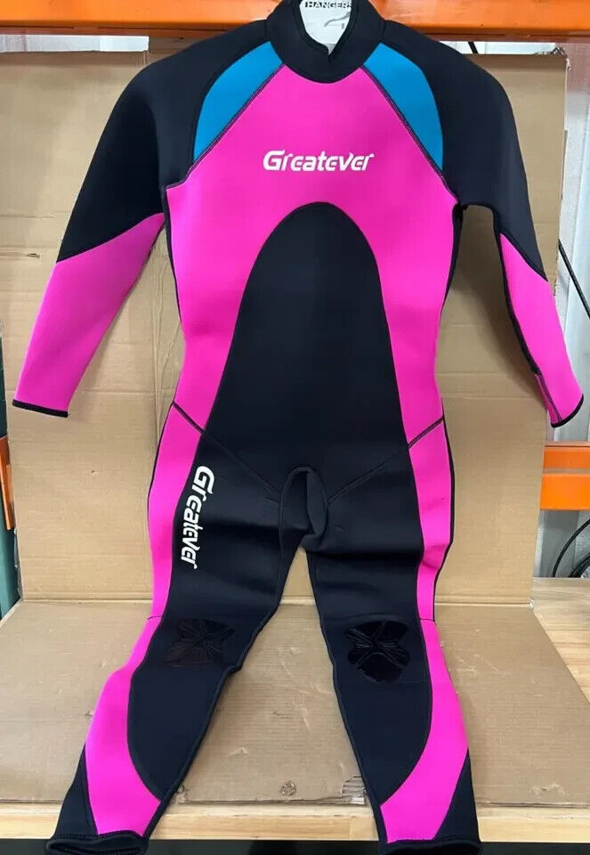 Greatever Wetsuit Women 3mm Neoprene Full Body Long Sleeve Black Pink XS /XL YTH