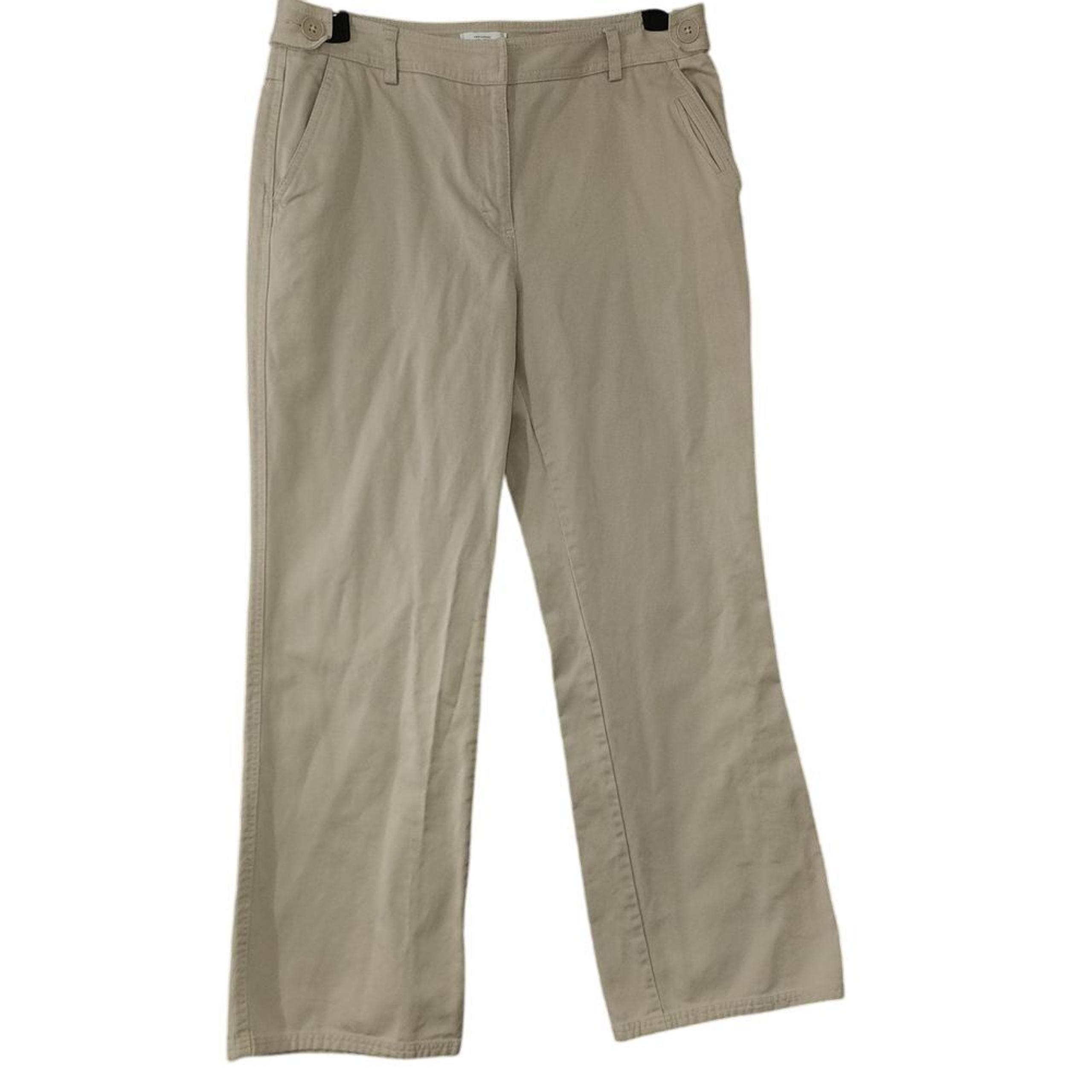 Ann Taylor LOFT Khaki Chino Pants Classic Fit Straight Leg Work Career Size 12