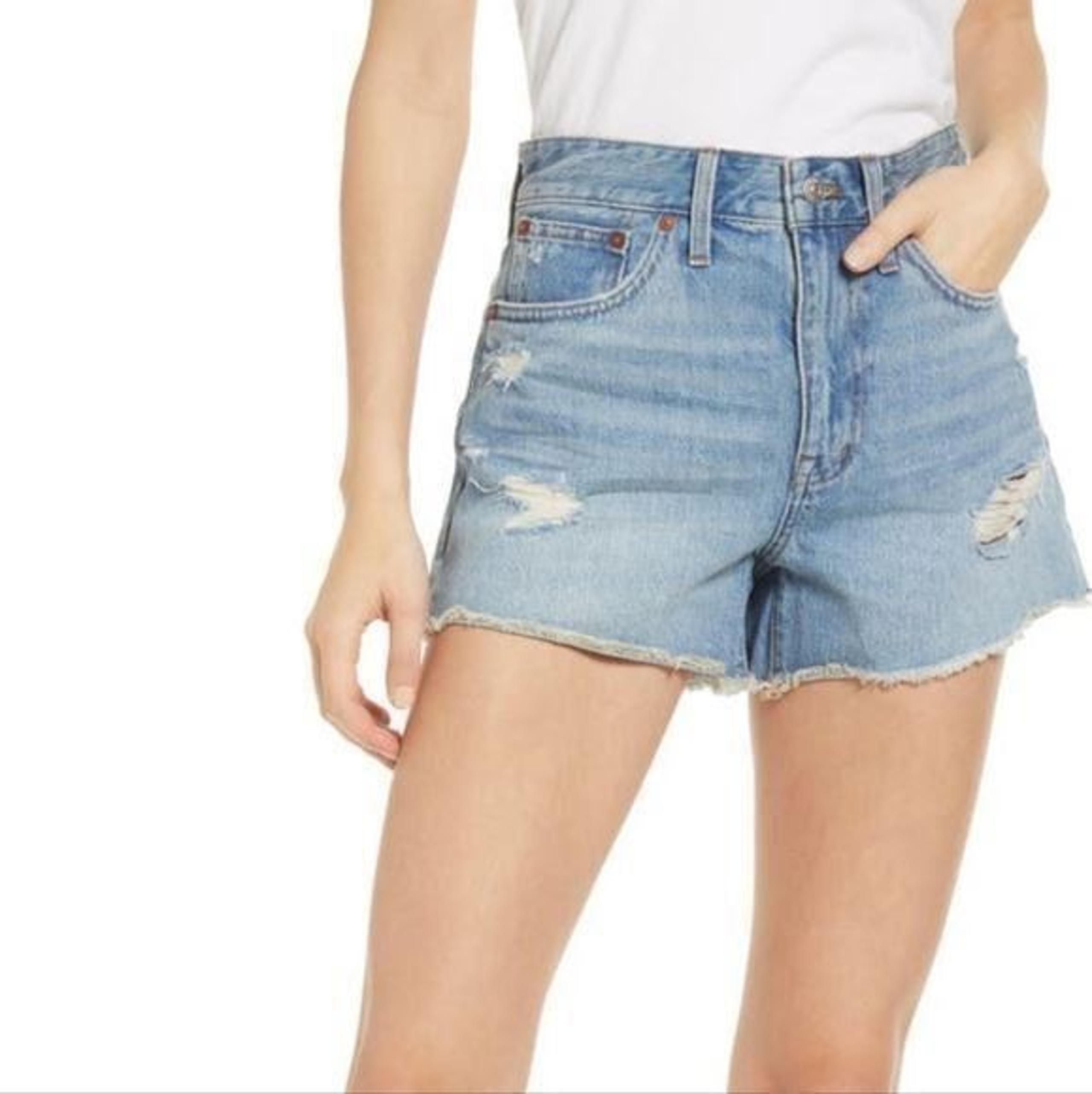 Madewell distressed 5 button high rise mom denim shorts plus size 20 new!!