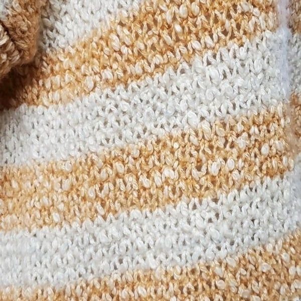 Madewell Marled Fog Baez Pullover Sweater in Orange Cream Stripe