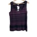 St. John Collection Santana Knit Top M Striped Sleeveless Tank Wool Rayon Multi